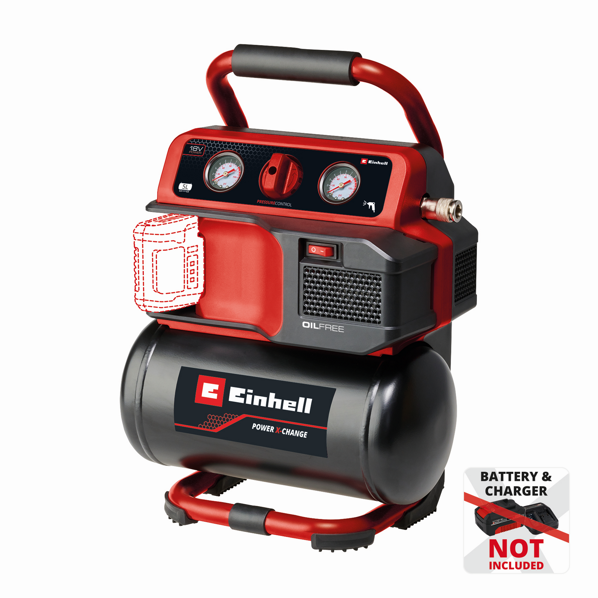 Einhell Akku-Kompressor 'TE-AC 18/75 Li OF-Solo' ohne Akku