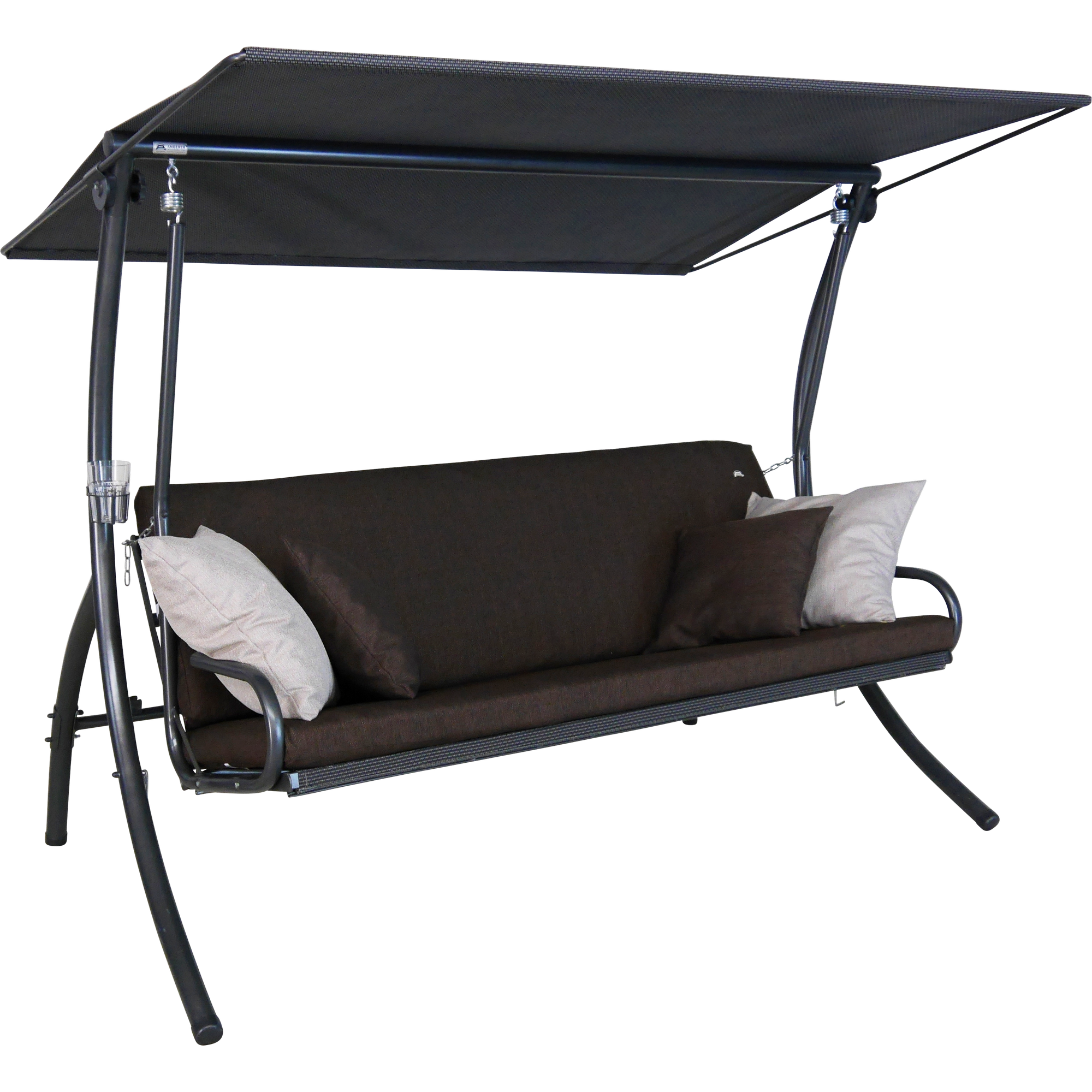 Angerer Freizeitmöbel Hollywoodschaukel 'Elegance Smart' 3-Sitzer braun 210 x 160 x 145 cm
