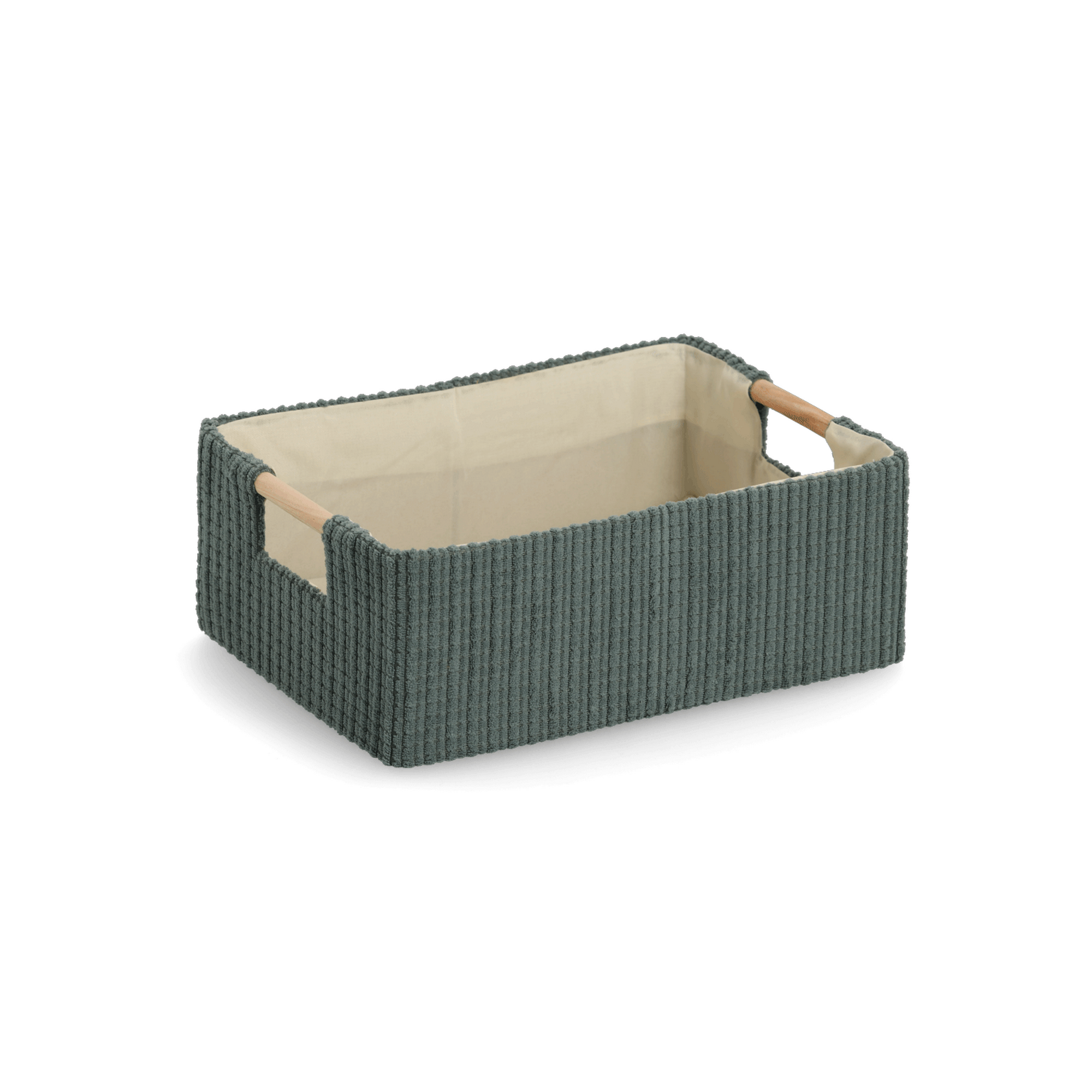 Zeller Aufbewahrungskorb Baumwolle/Polyester/Holz 27 x 10 x 19 cm