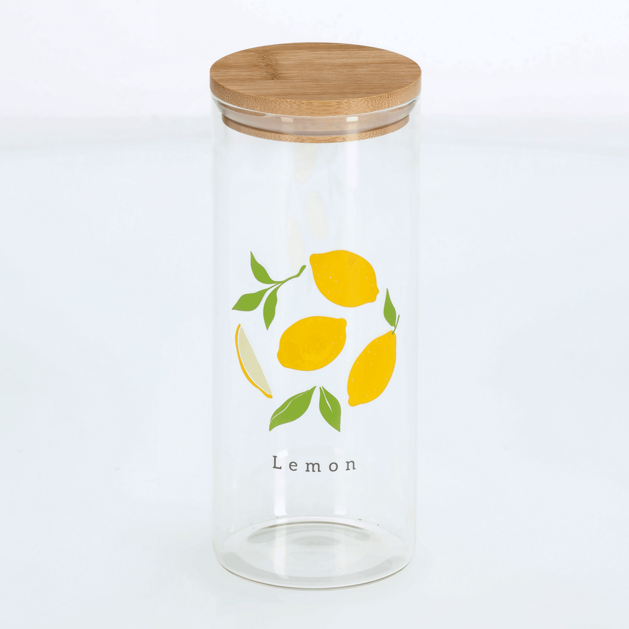 Zeller Vorratsglas 'Lemon' mit Bambusdeckel 1,15 l 9 x 22,5 x 9 cm