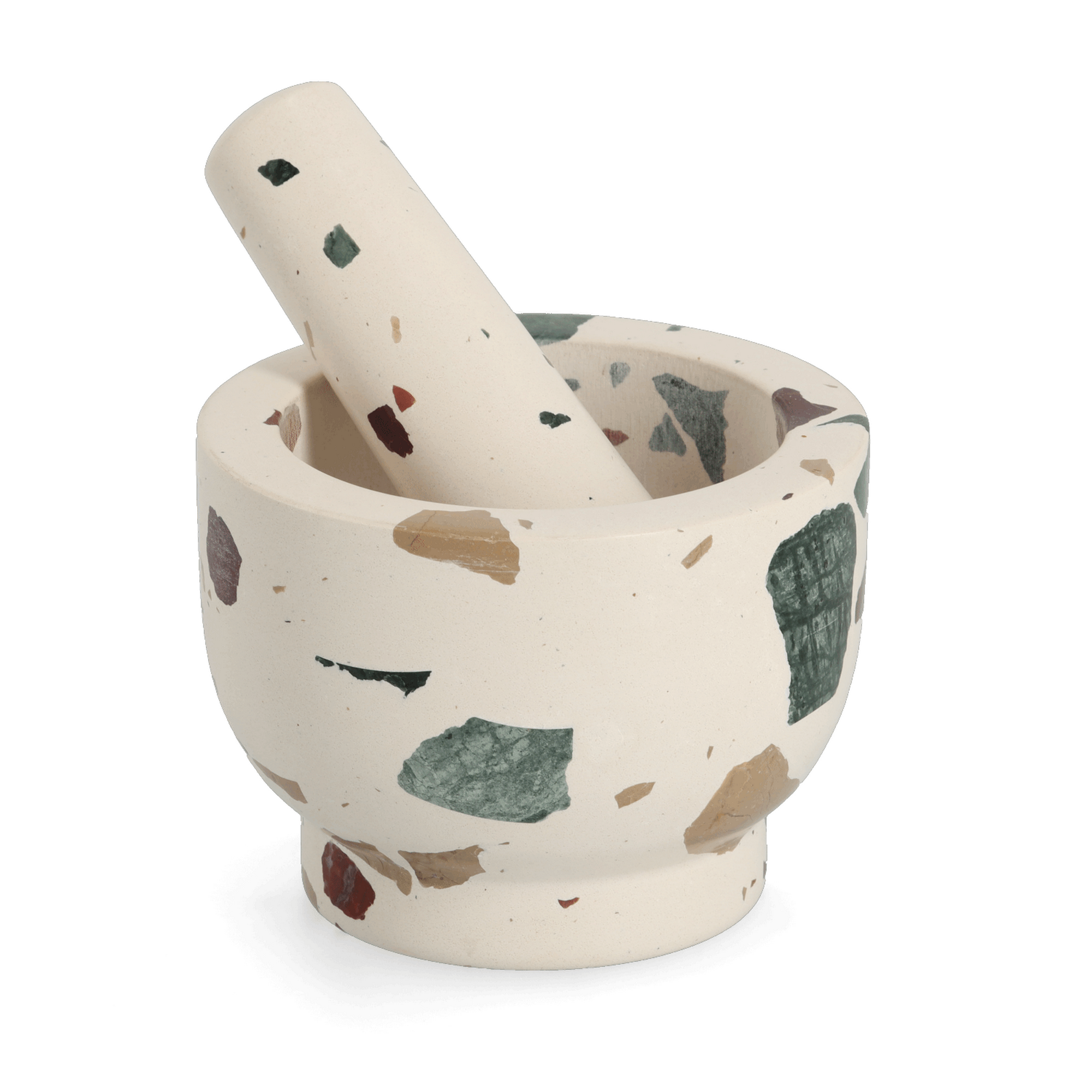 Zeller Mörser & Stößel-Set Terrazzo 12 x 9 x 12 cm