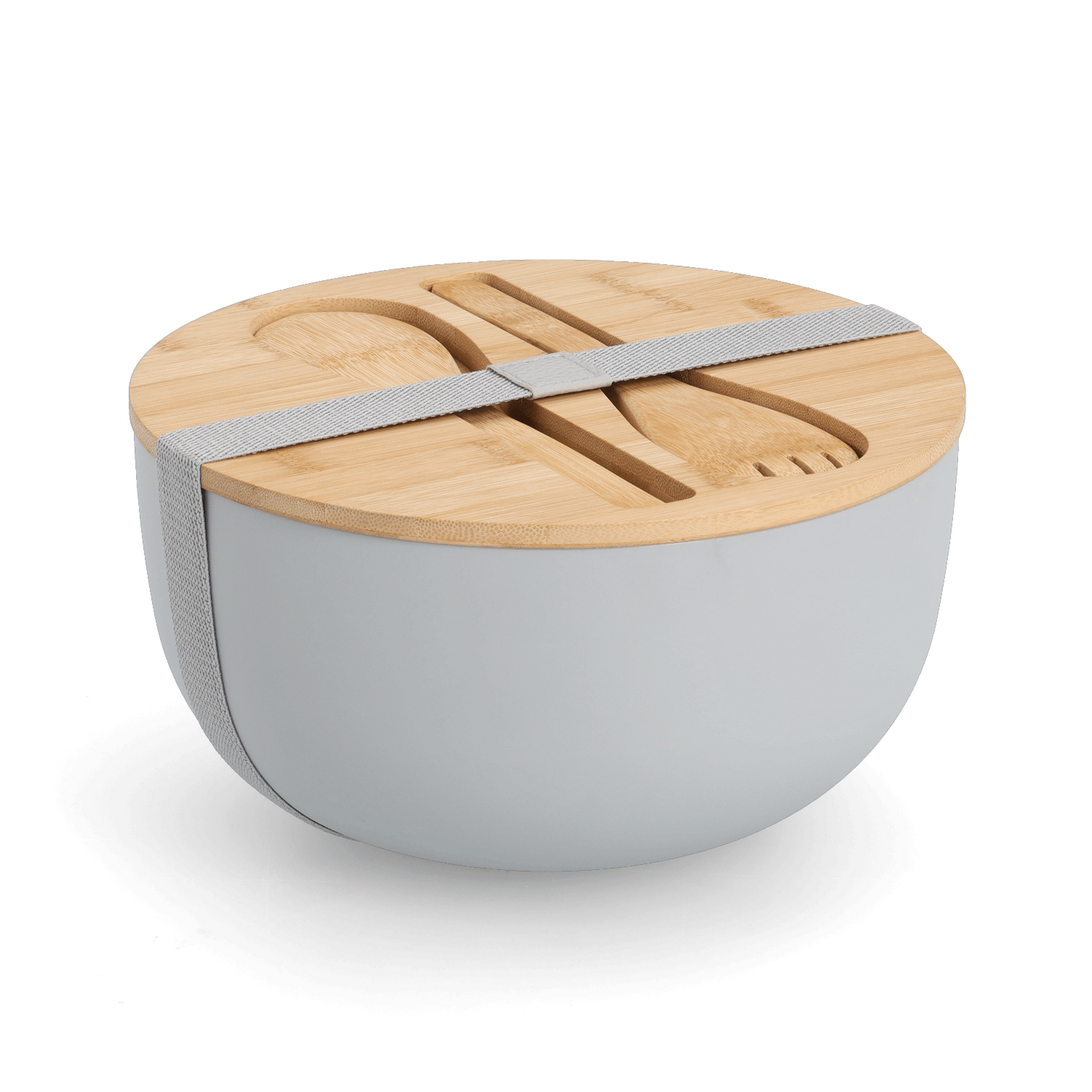 Zeller Salatschüssel-Set Bambus/Kunststoff grau 4-teilig 23,5 x 12,5 x 23,5 cm