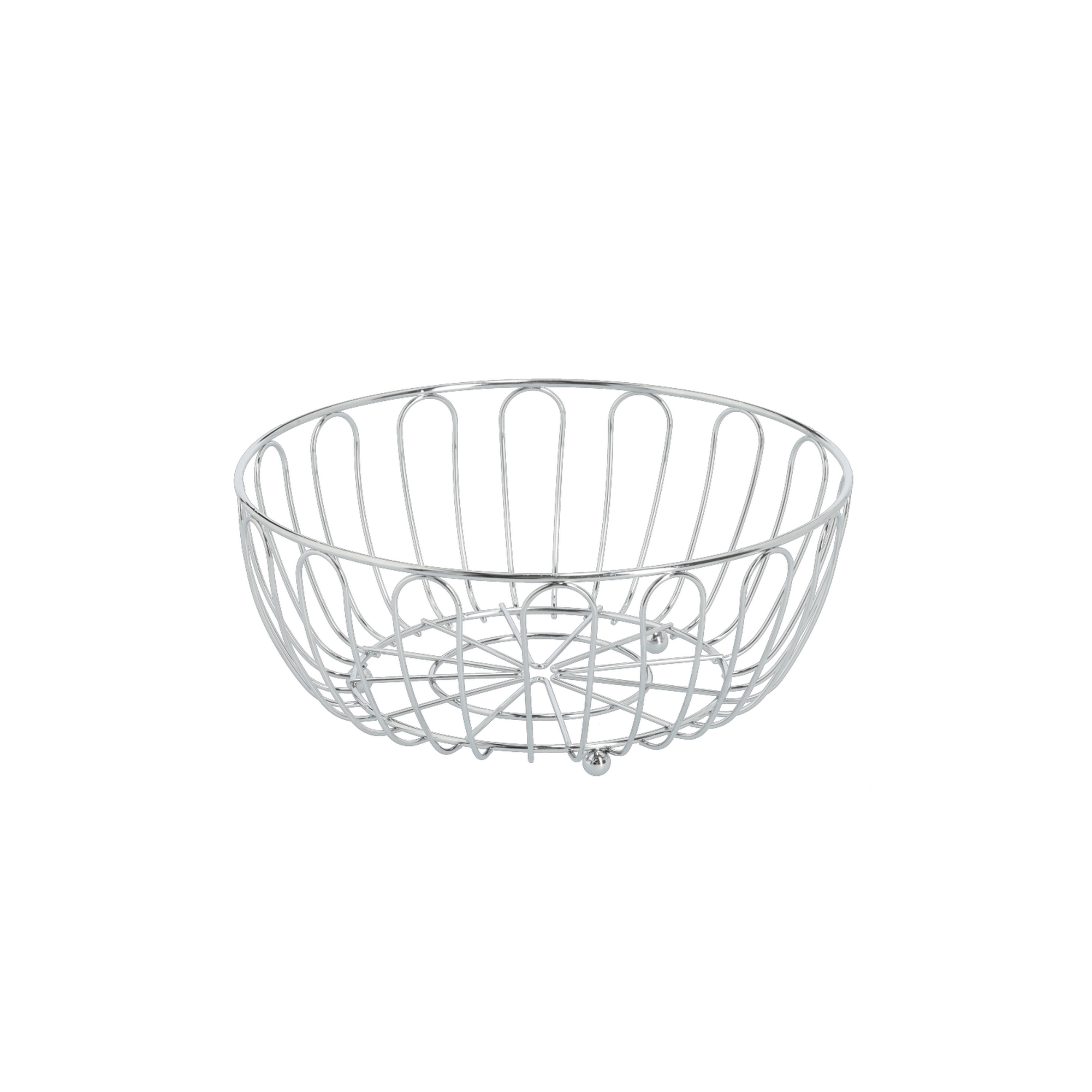 Zeller Obstkorb Metall verchromt 28,5 x 12 x 28,5 cm