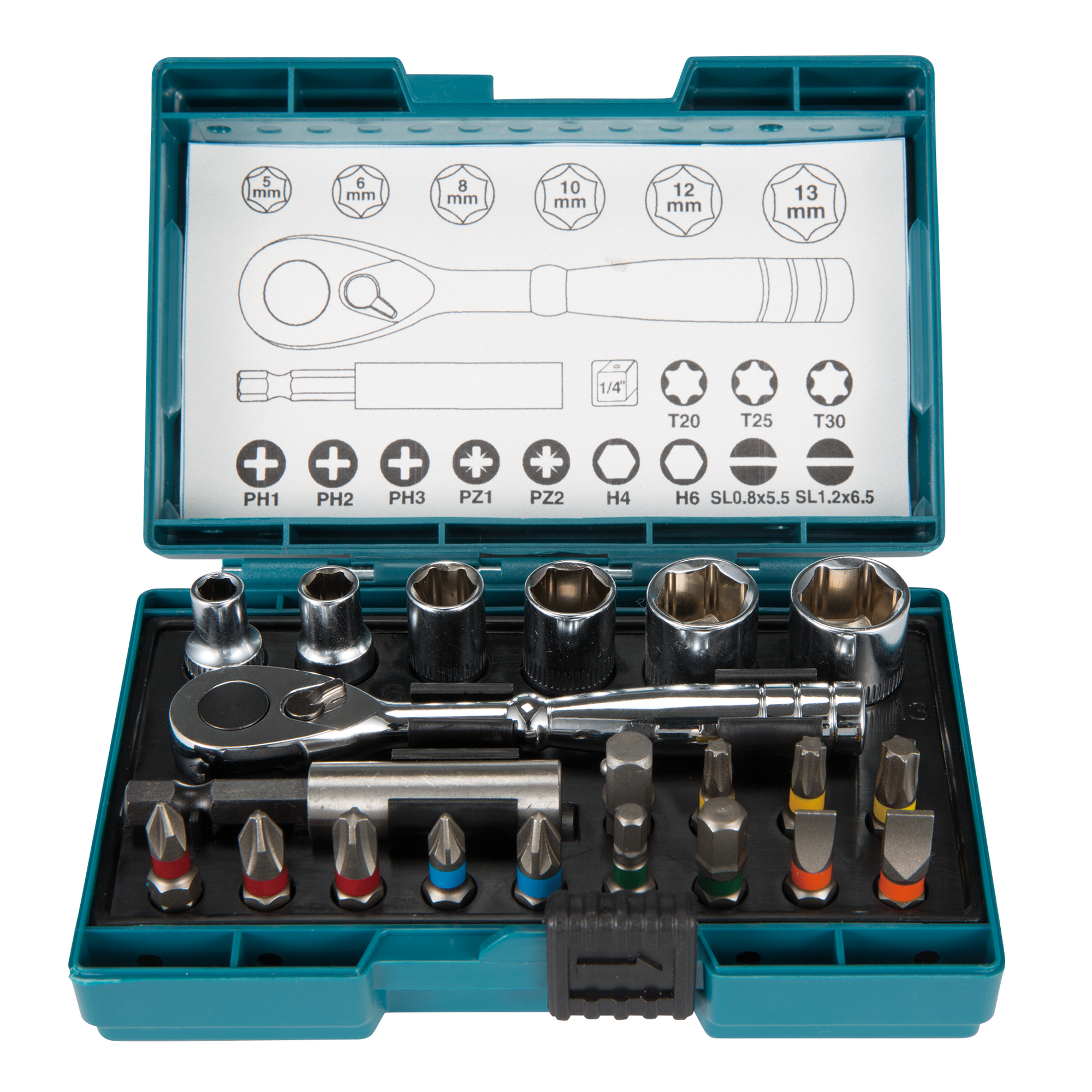 Makita Ratschen- und Bit-Set 'B-54081' 21-teilig