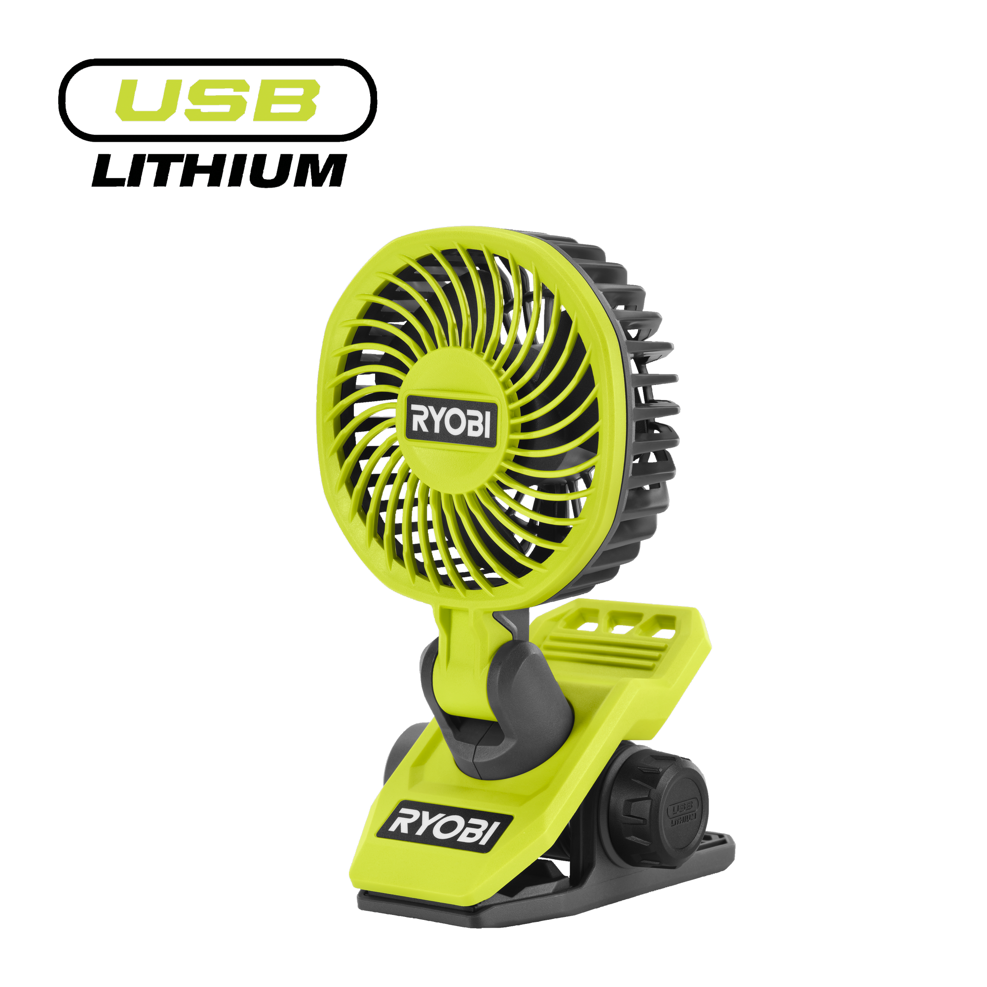 Ryobi Akku-Clip-Ventilator 'USB-Lithium' 8,7 x 25,3 x 16,6 cm 4 V ohne Akku und Ladekabel