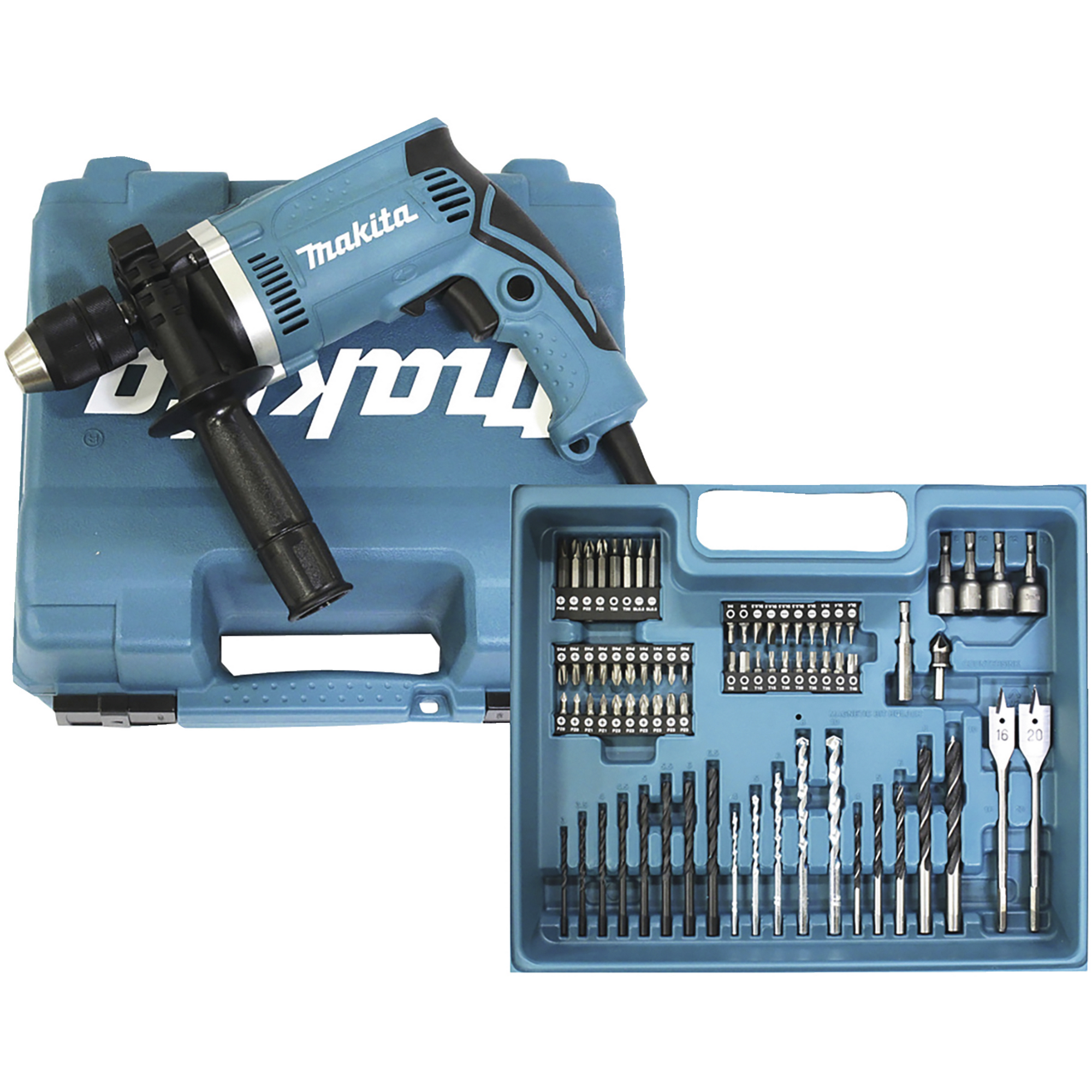 Makita Schlagbohrmaschinen-Set 'HP1631KX3' 710 W 74-teilig