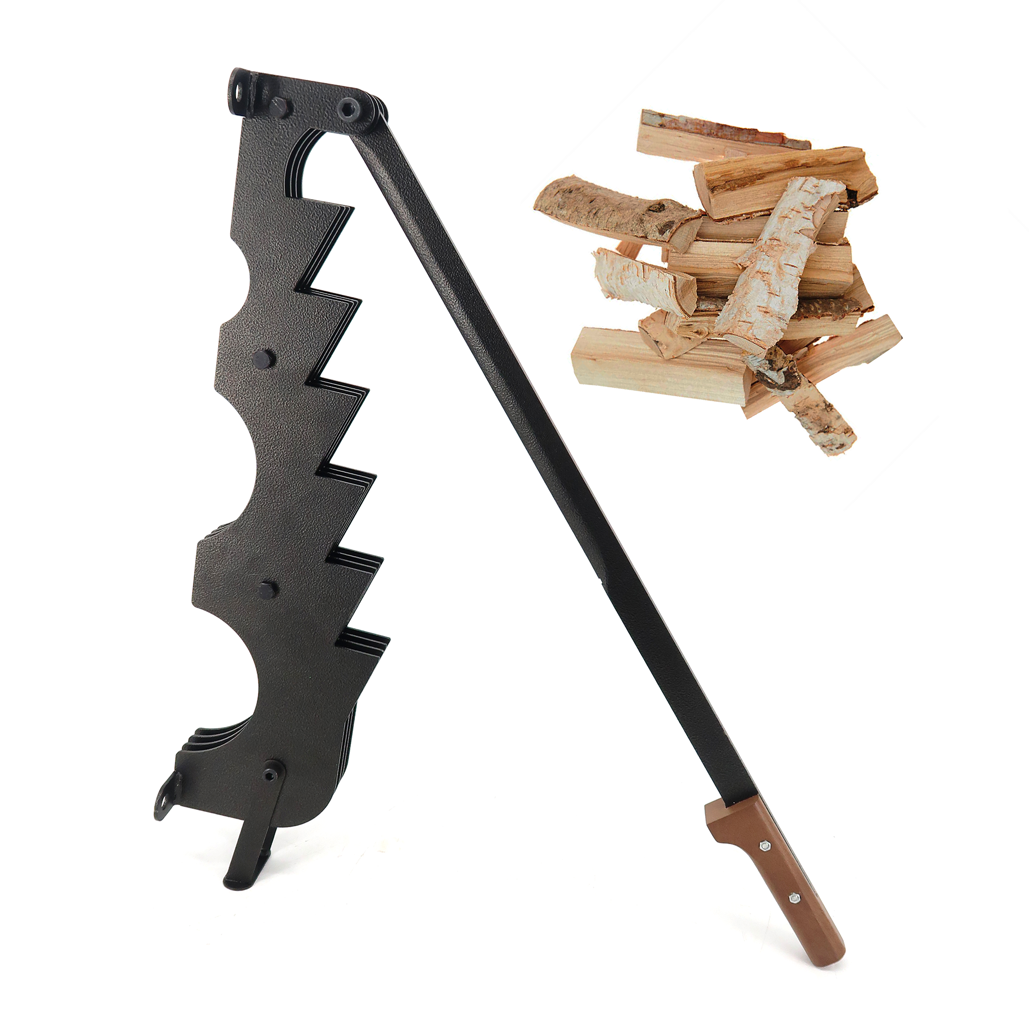 Firefix Holzspalter manuell mit Holzgriff 74,5 x 15 x 11,7 cm schwarz