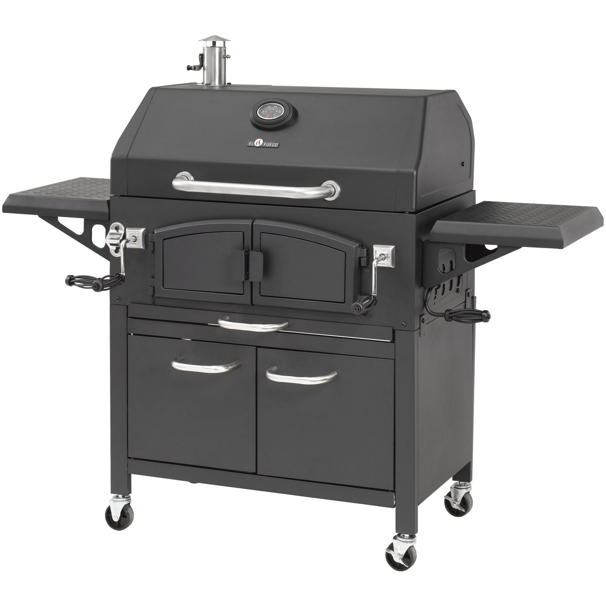 El Fuego Holzkohlegrill 'Grand Ontario' schwarz 154 x 131 x 68,5 cm