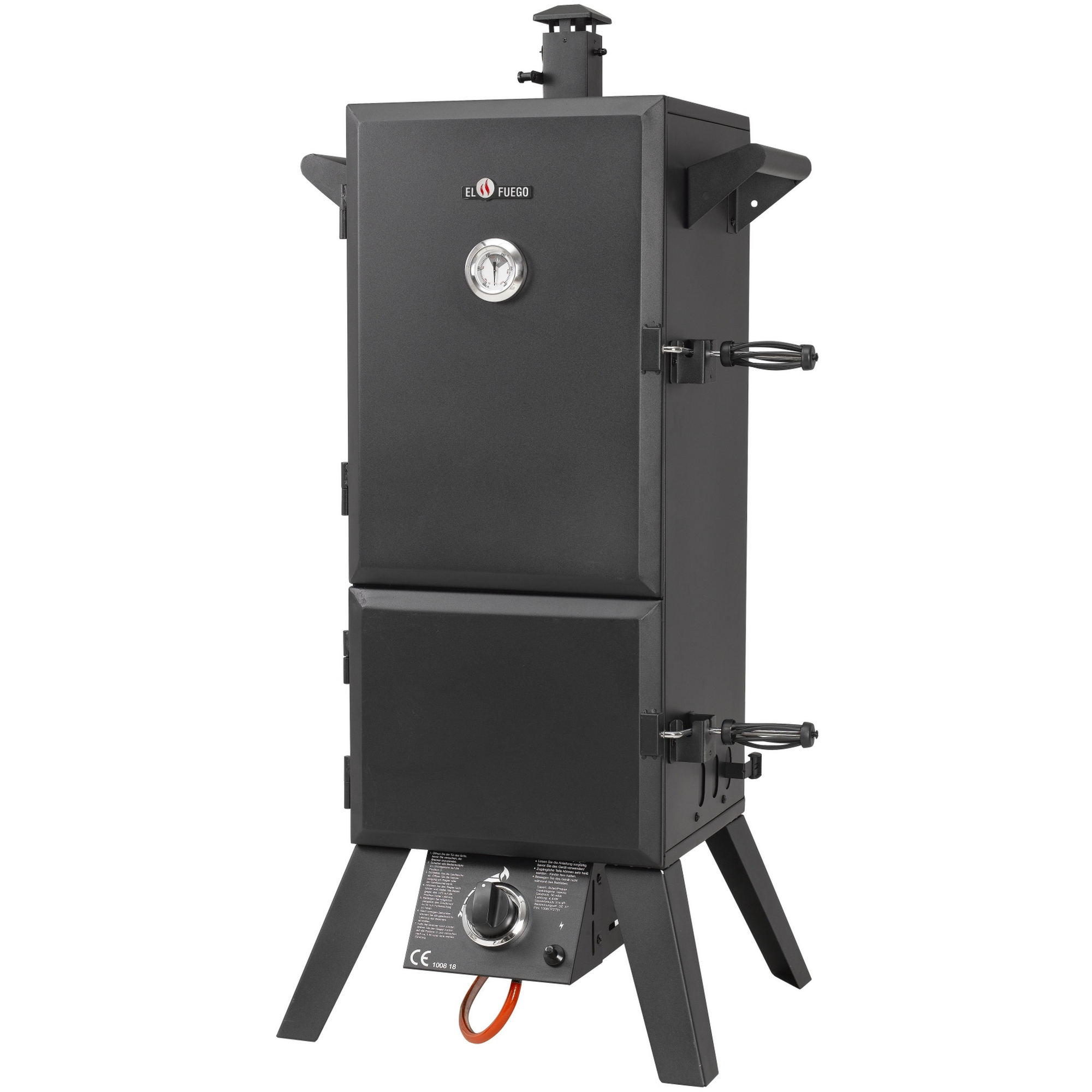 El Fuego Gasgrill-Smoker 'Portland XL' schwarz 64 x 127,5 x 50 cm