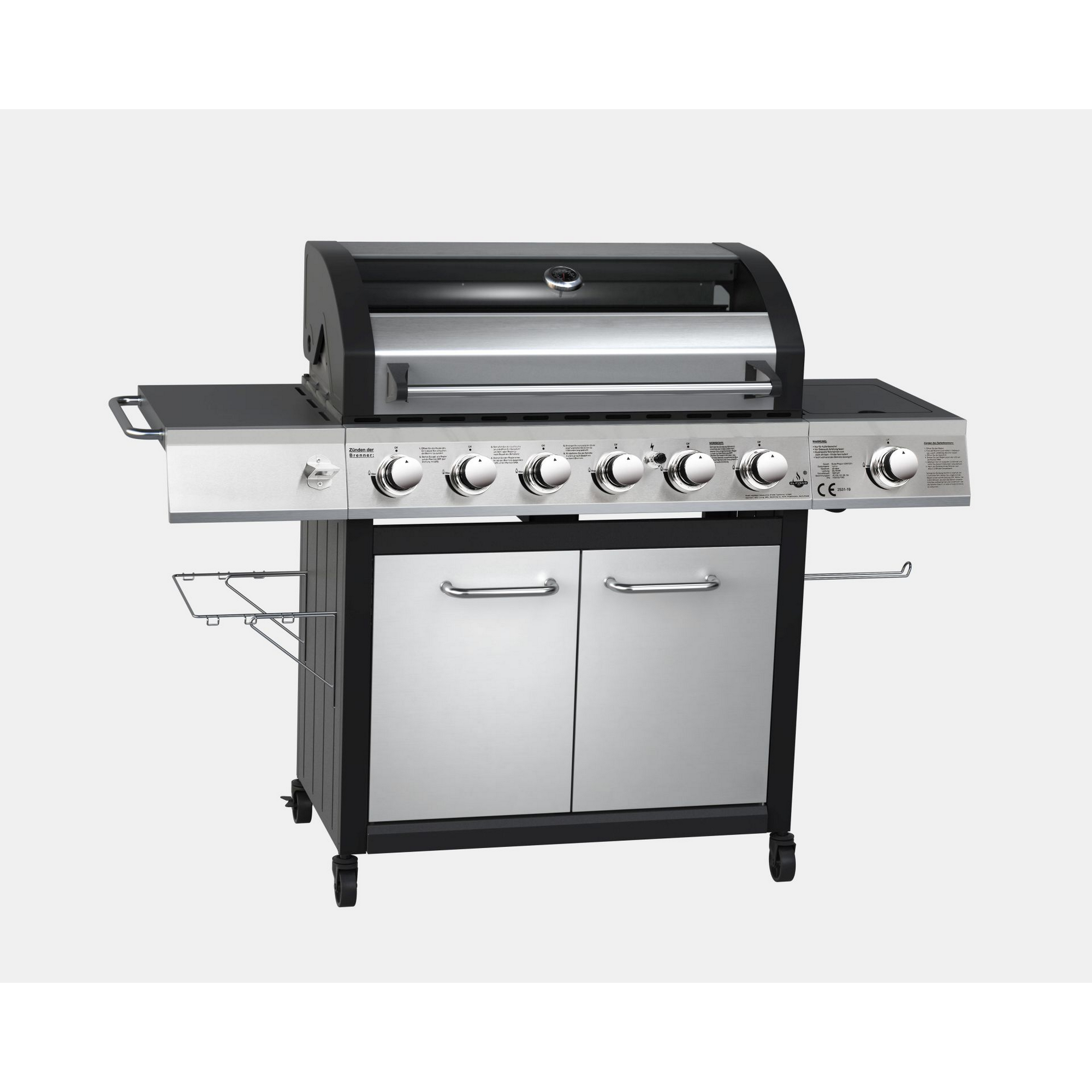 El Fuego Gasgrill 'Long Beach' silbern 121 x 161 x 59,5 cm