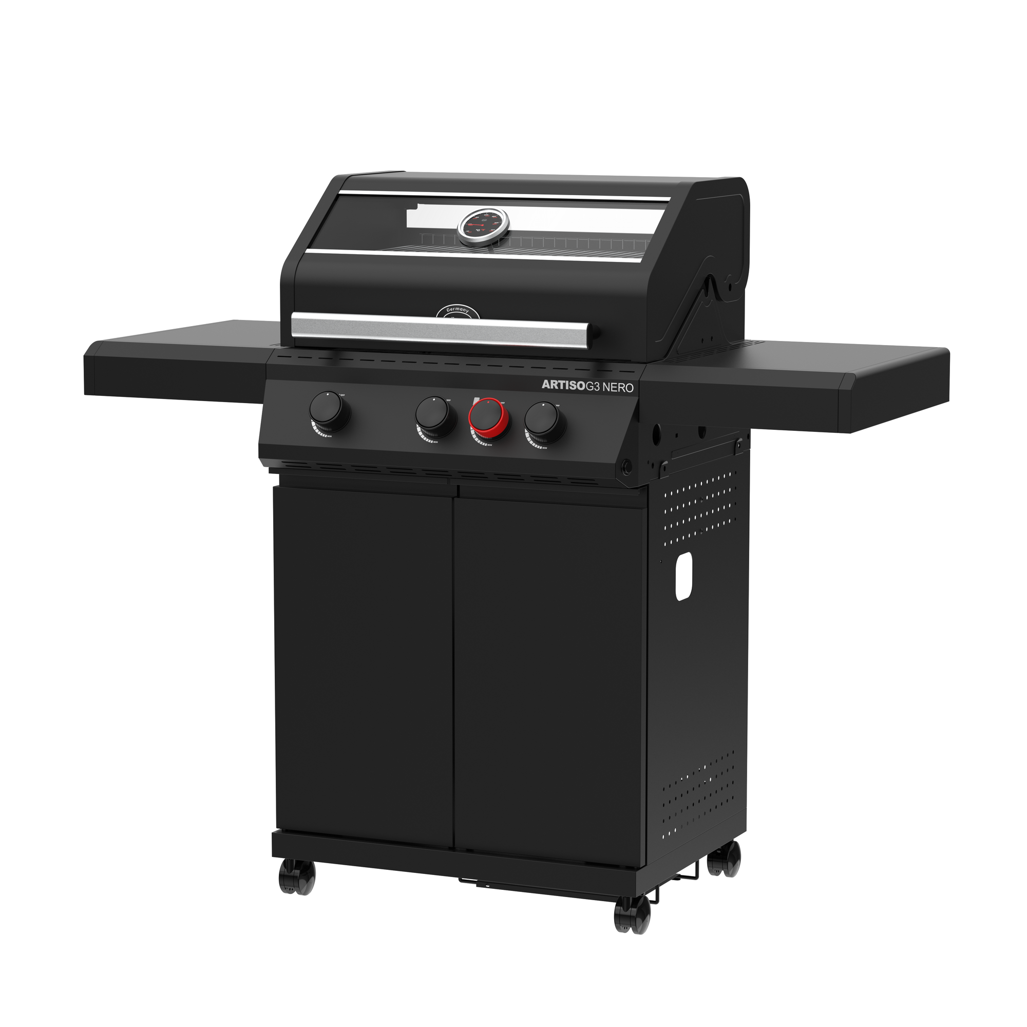 Rösle Gasgrill 'Artiso G3 Nero' schwarz 128 x 114,5 x 53 cm