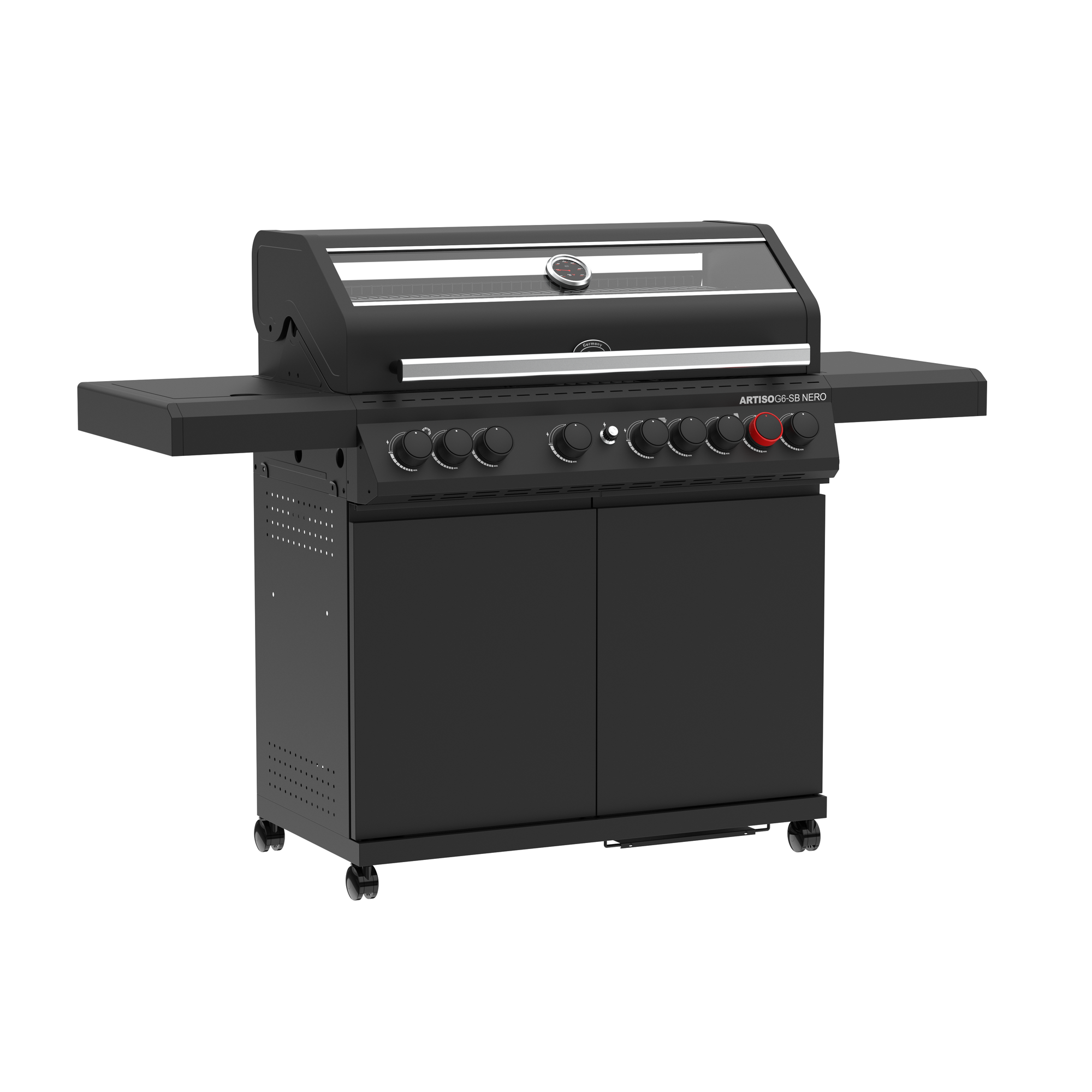Rösle Gasgrill 'Artiso G6-SB Nero' schwarz 158 x 114,5 x 53 cm