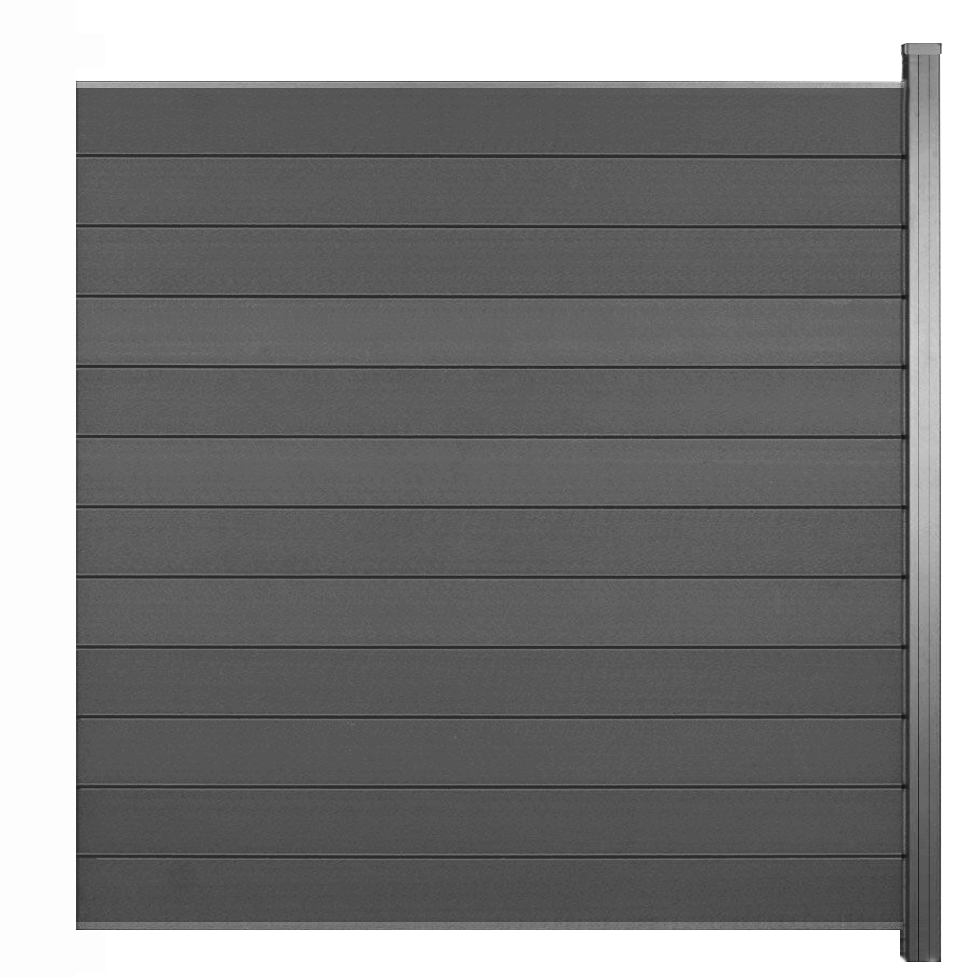 Kovalex WPC-Sichtschutzzaun 'Premium' Erweiterungsmodul anthrazit matt 178 x 188 cm, 1 Pfosten