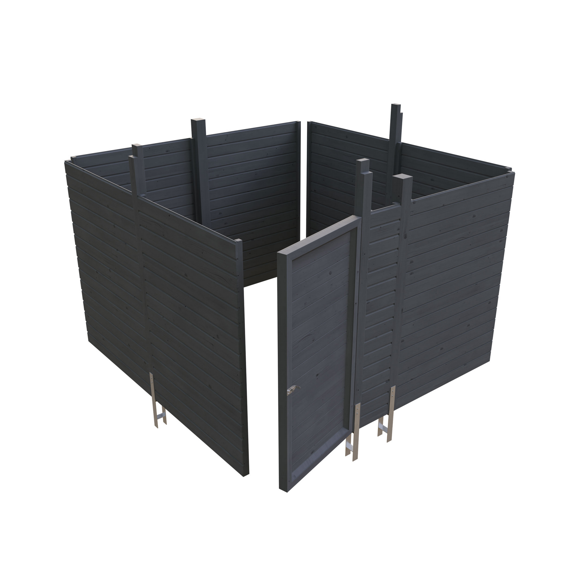 SKAN HOLZ Carport-Abstellraum 'C2' aus Profilschalung 314 x 317 cm schiefergrau