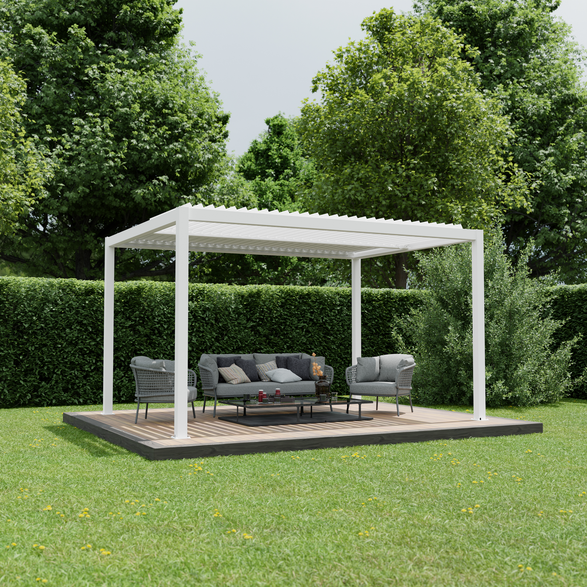 Ximax Pergola 'Shade' weiß elektrisch 395,8 x 230 x 290 cm