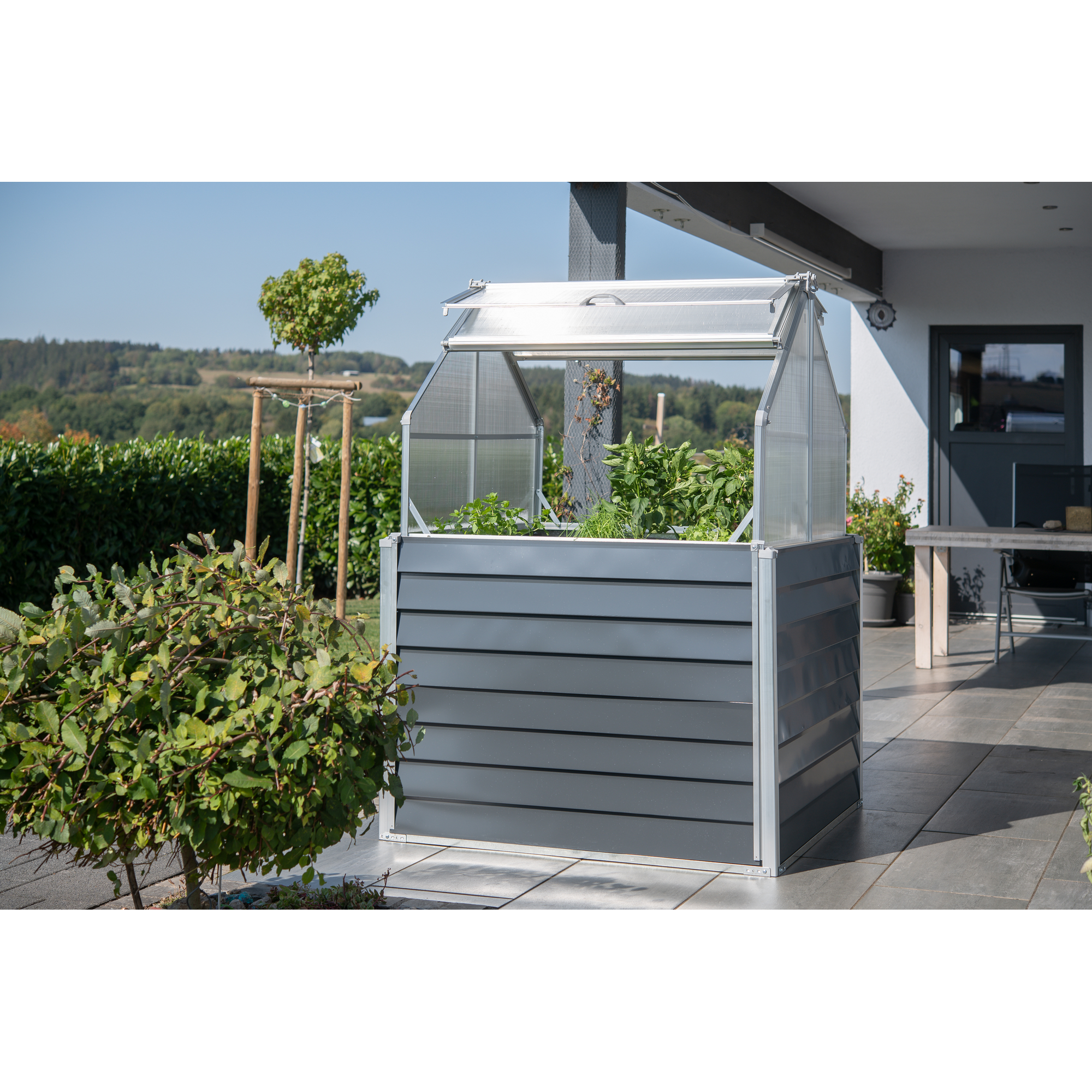 Westmann Hochbeet 'Store & Grow' Metall anthrazit 120 x 120 x 169 cm