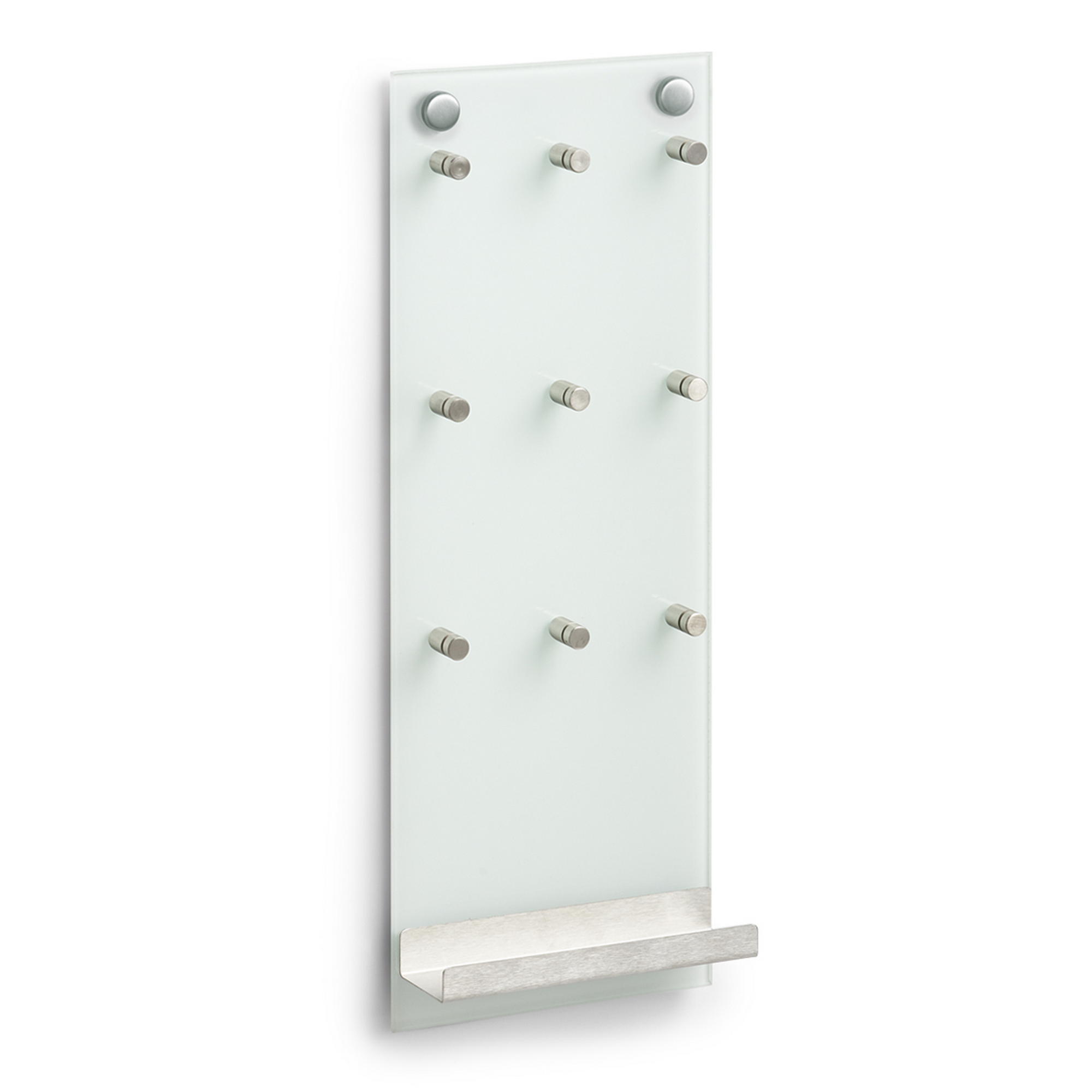 Zeller Schlüsselboard Glas/Edelstahl 15 x 40 x 5,5 cm