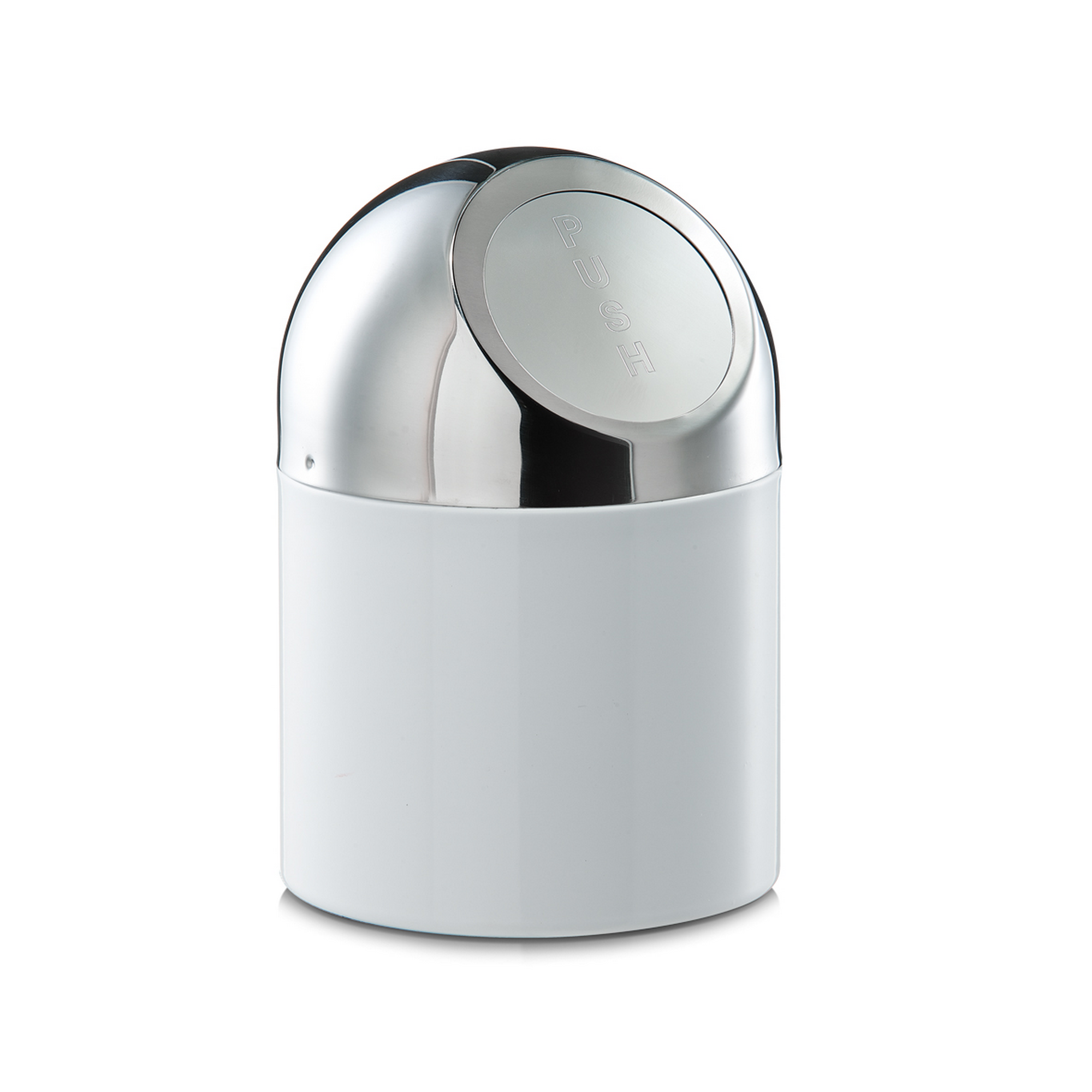 Zeller Tischabfalleimer weiß Edelstahl/Metall Ø 12 x 18 cm