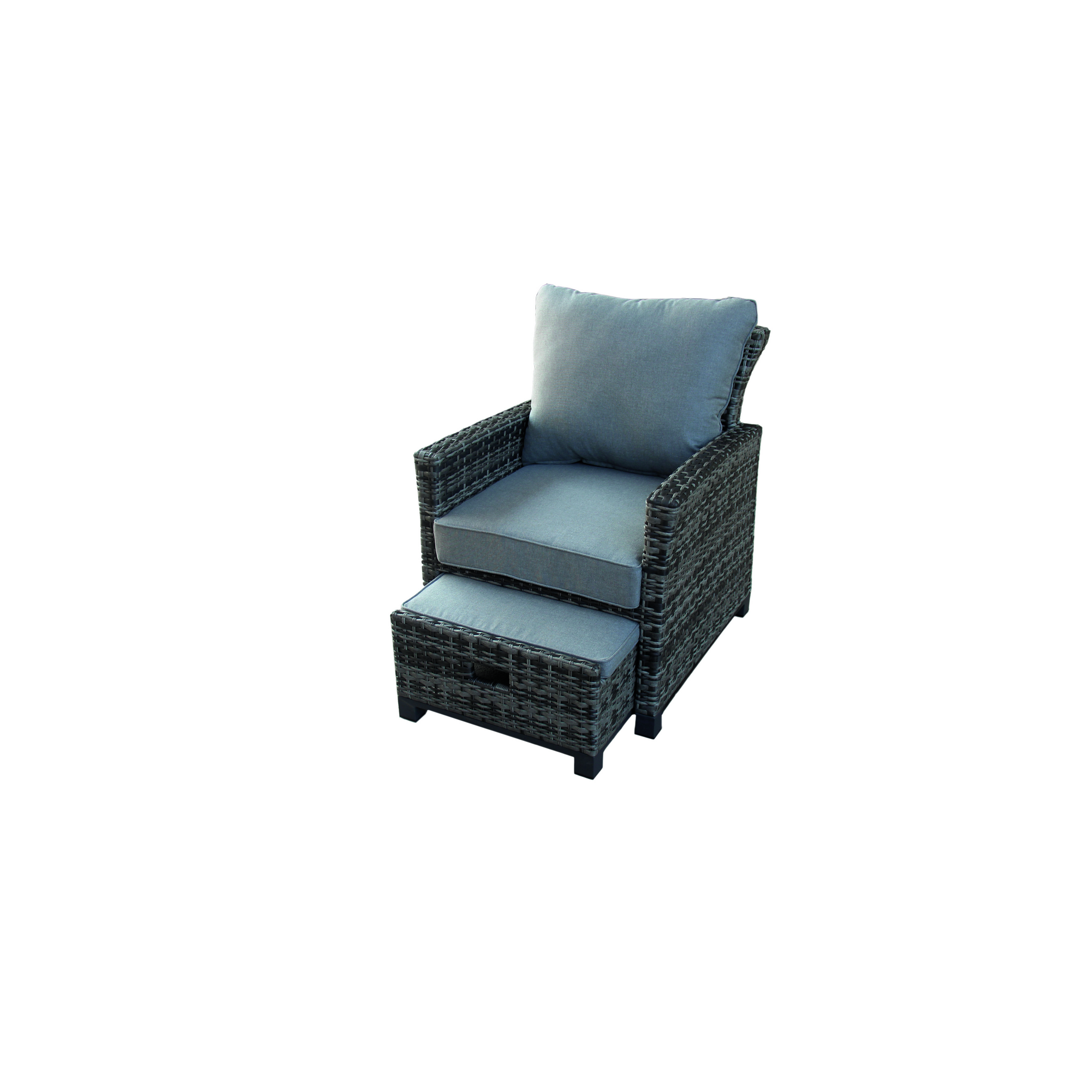 Gartensessel 'Thea' grau 77 x 84 x 68 cm inklusive Hocker