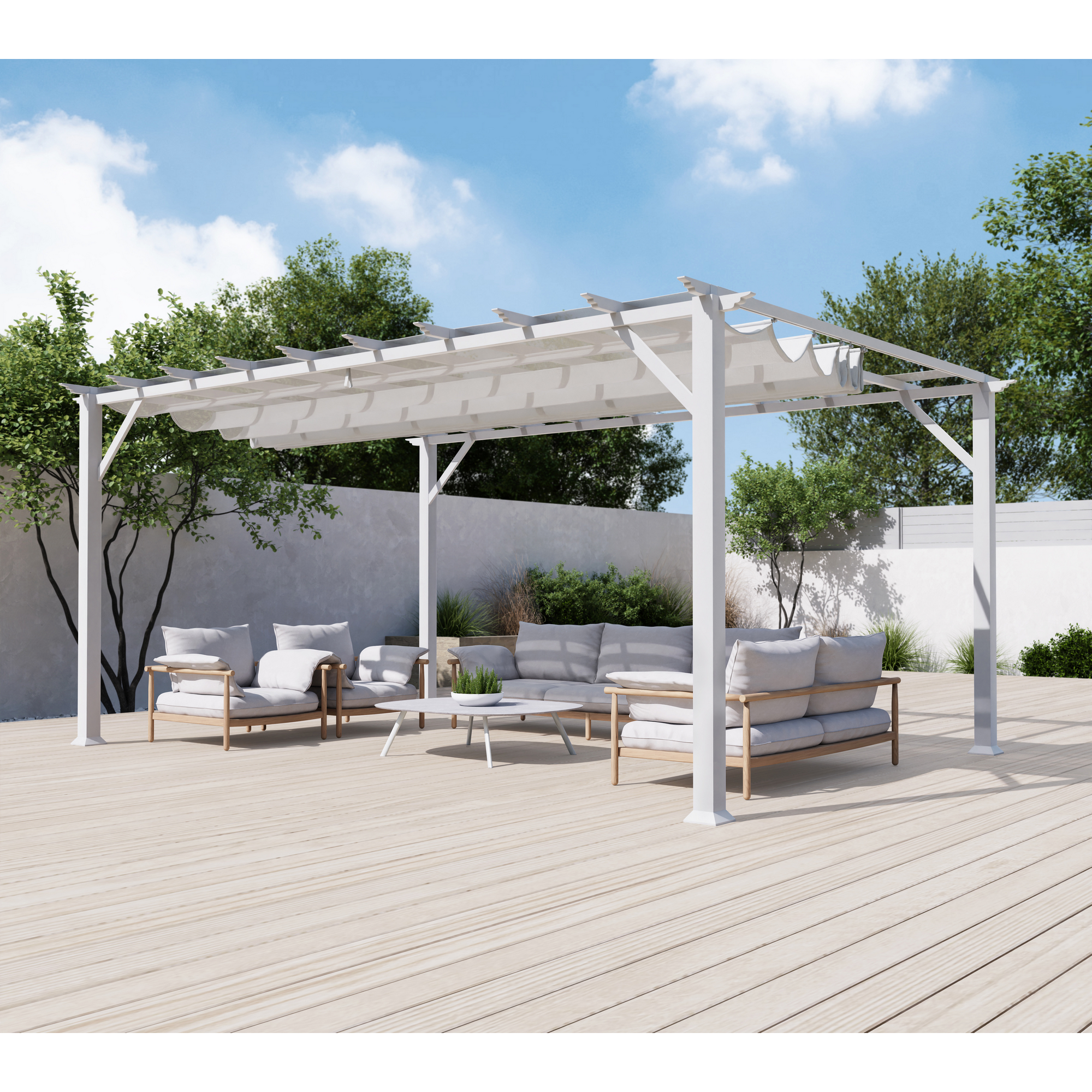 Paragon-Outdoor Pergola 'Florenz' weiß 350 x 505 x 236 cm