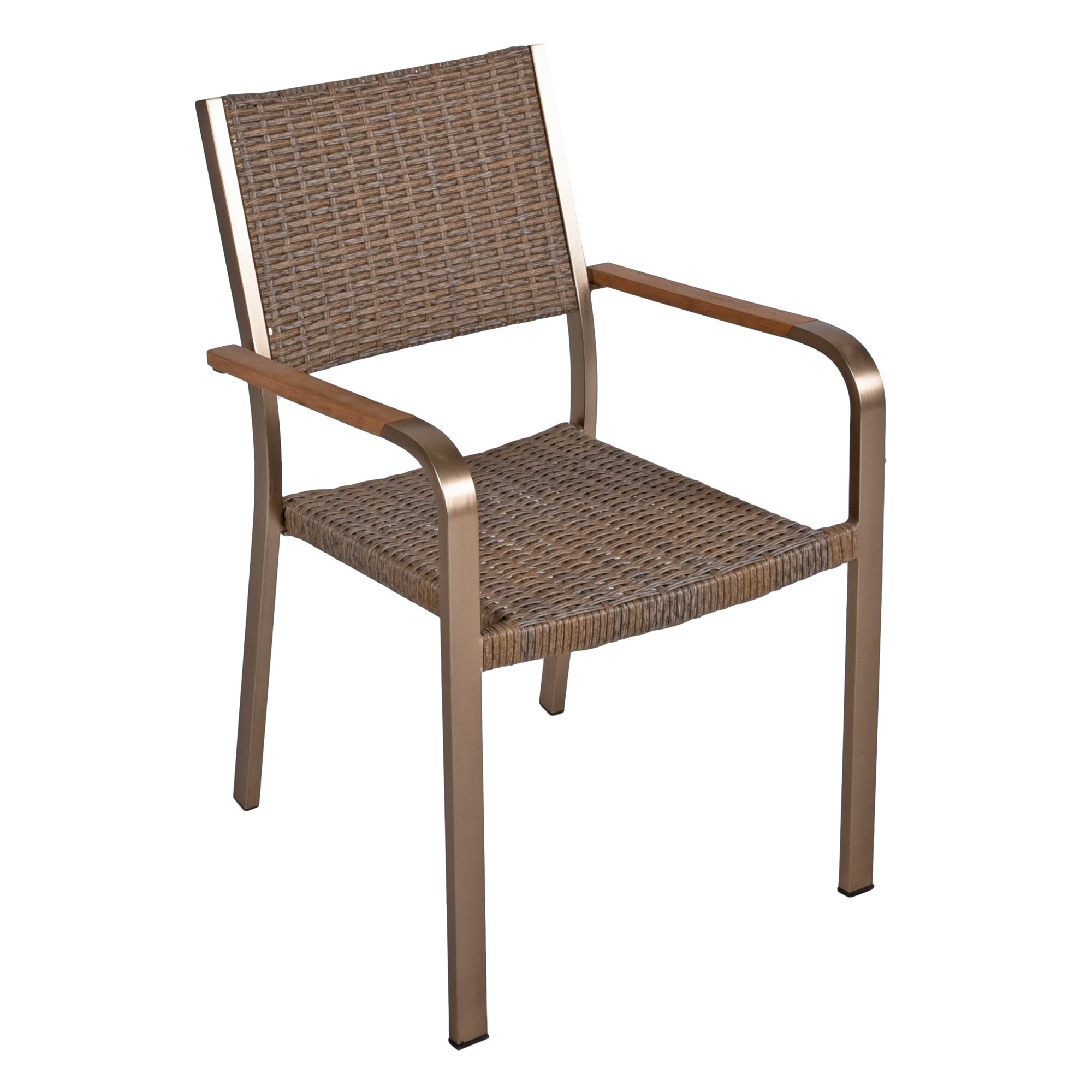 Garden Pleasure Stapelstuhl 'Florence' braun/champagner 55 x 86 x 60 cm 2er-Set