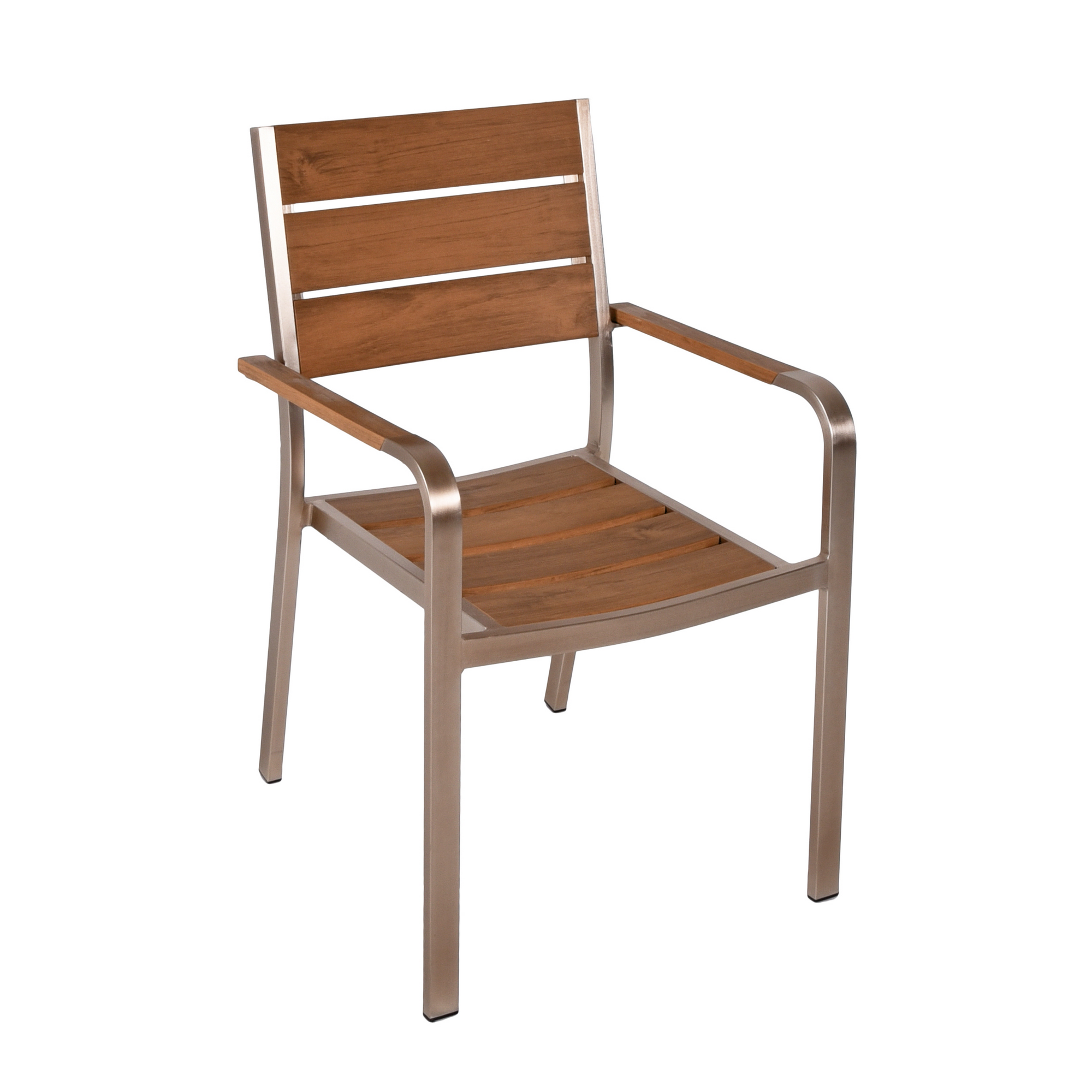 Garden Pleasure Stapelstuhl 'Florence' champagner/teakfarben 55 x 85 x 60 cm 2er-Set