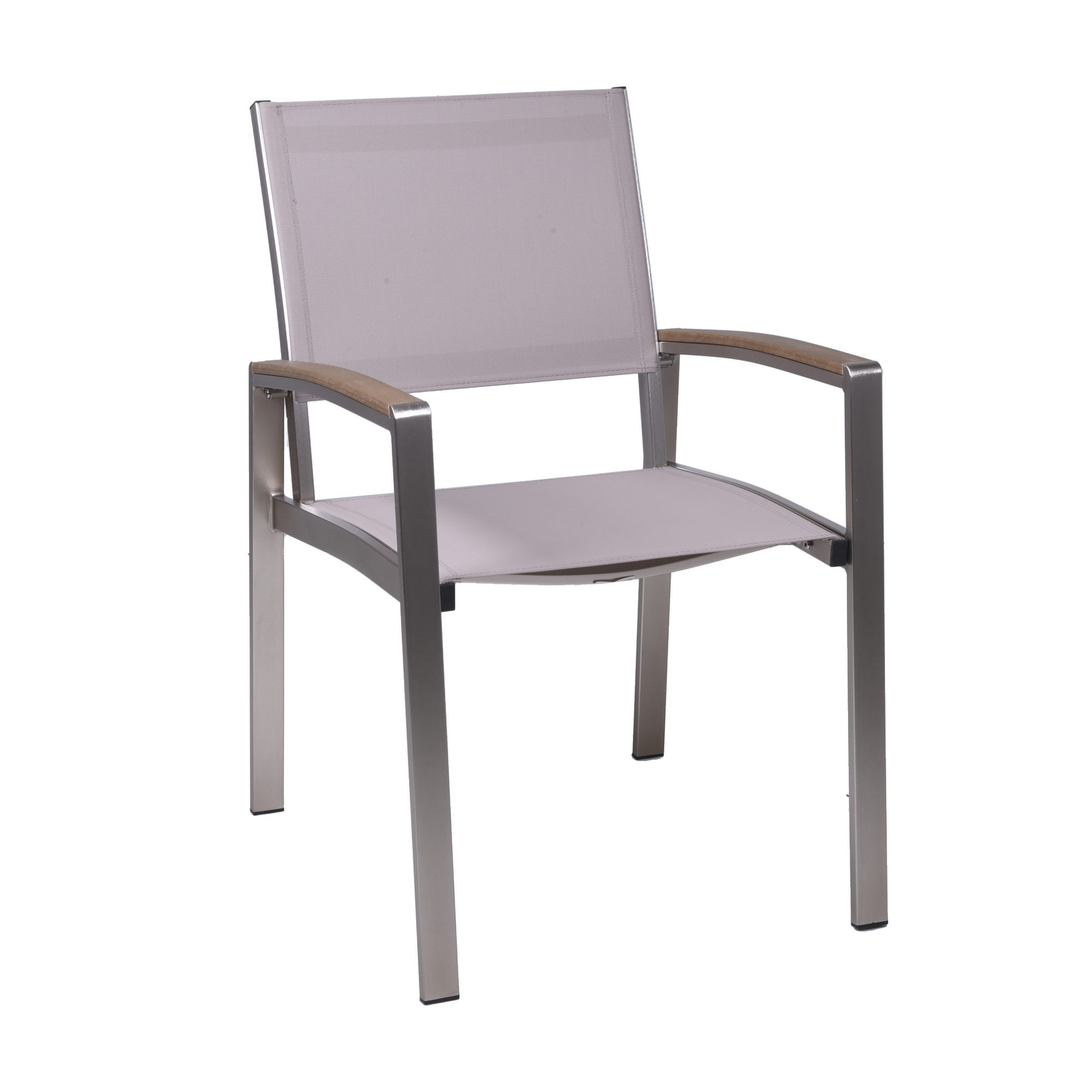 Garden Pleasure Stapelstuhl 'Florence' grau/champagner 56 x 87,5 x 59 cm 2er-Set