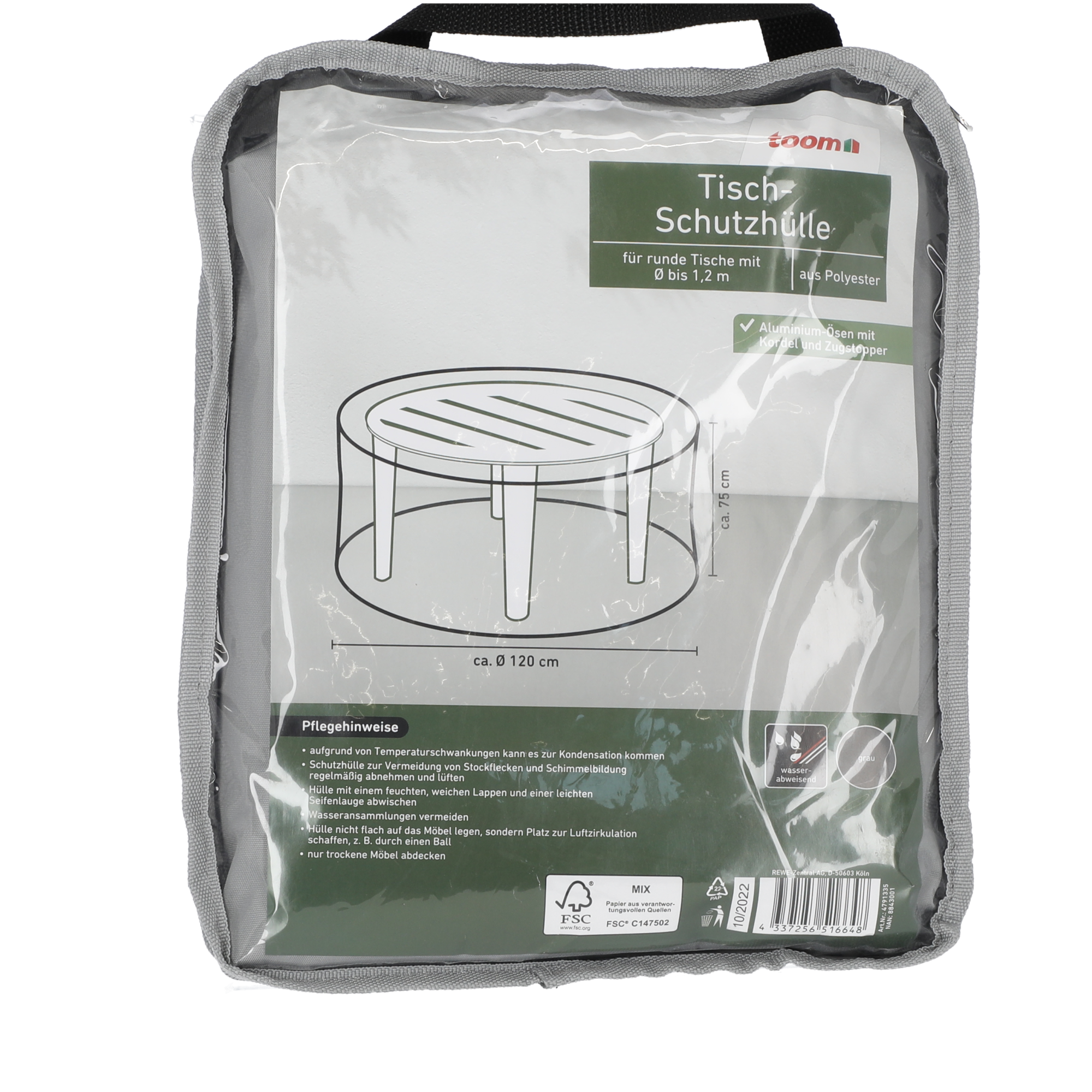 toom Tisch-Schutzhülle für runde Tische mit Ø bis 1,2 m