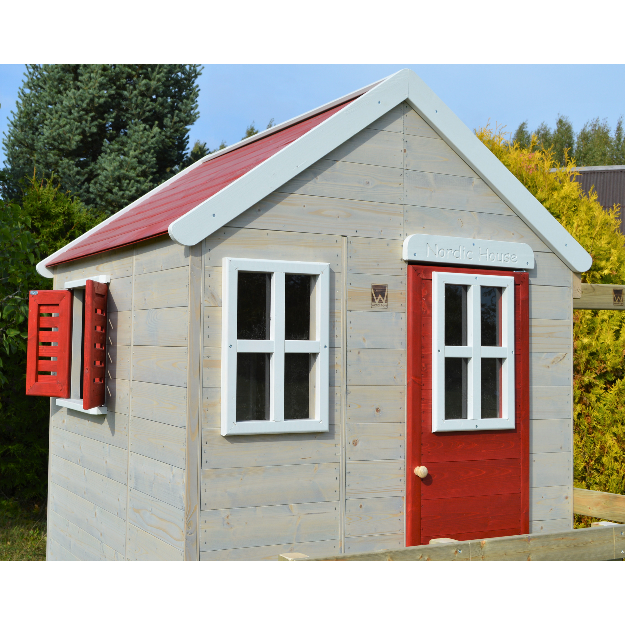Wendi Toys Stelzenhaus 'Storch' Natur Kiefernholz 160 x 190 x 242 cm