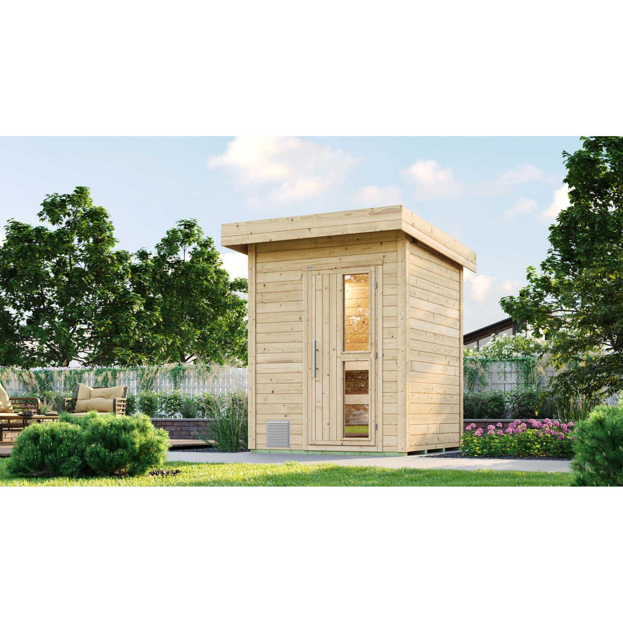 Weka Saunahaus 'Naantali' Fichtenholz naturbelassen 210 x 249 x 253 cm