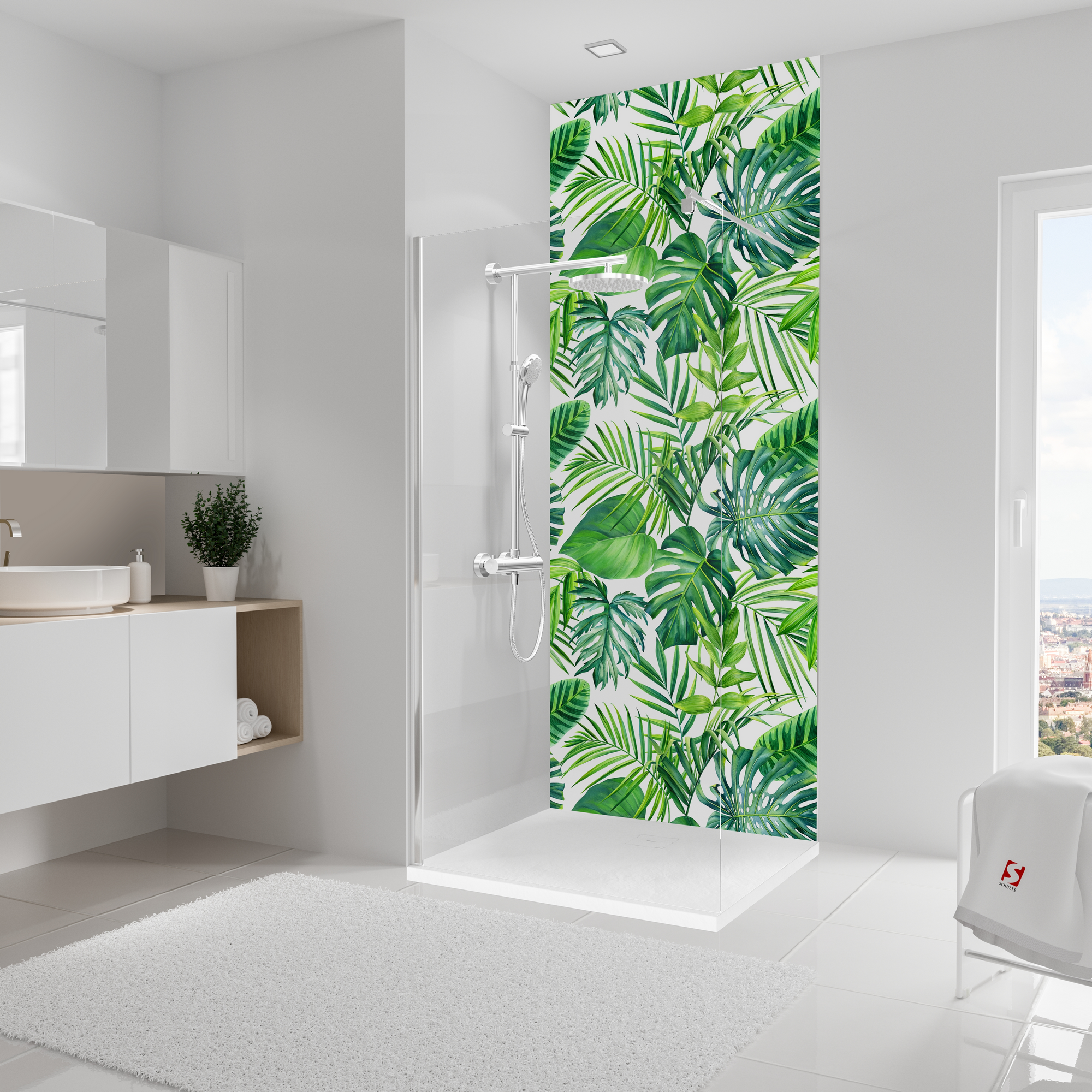 Schulte Duschrückwand 'DecoDesign' Hochglanz Foto Palmenblätter 100 x 255 cm