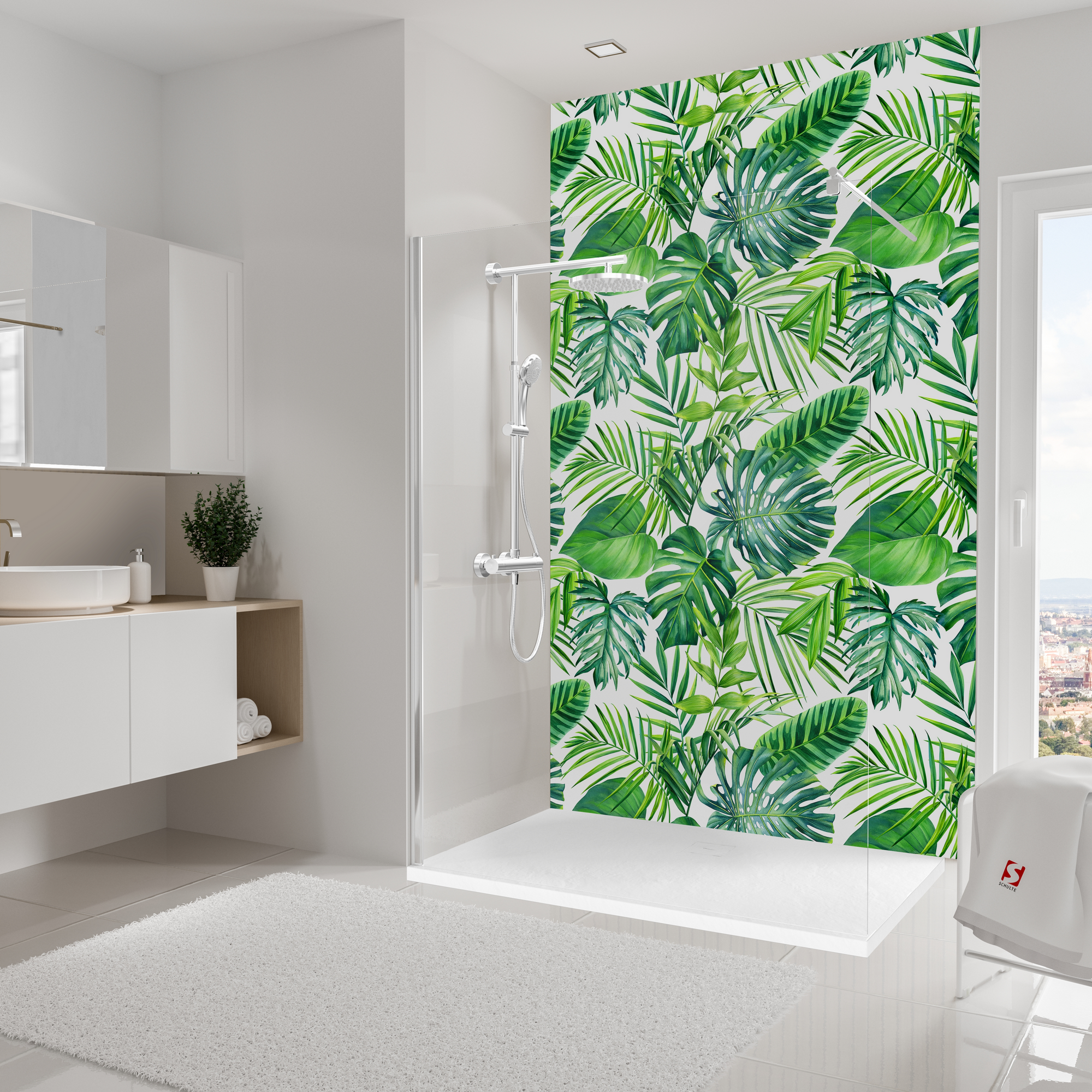 Schulte Duschrückwand 'DecoDesign' Matt Foto Palmenblätter 150 x 255 cm