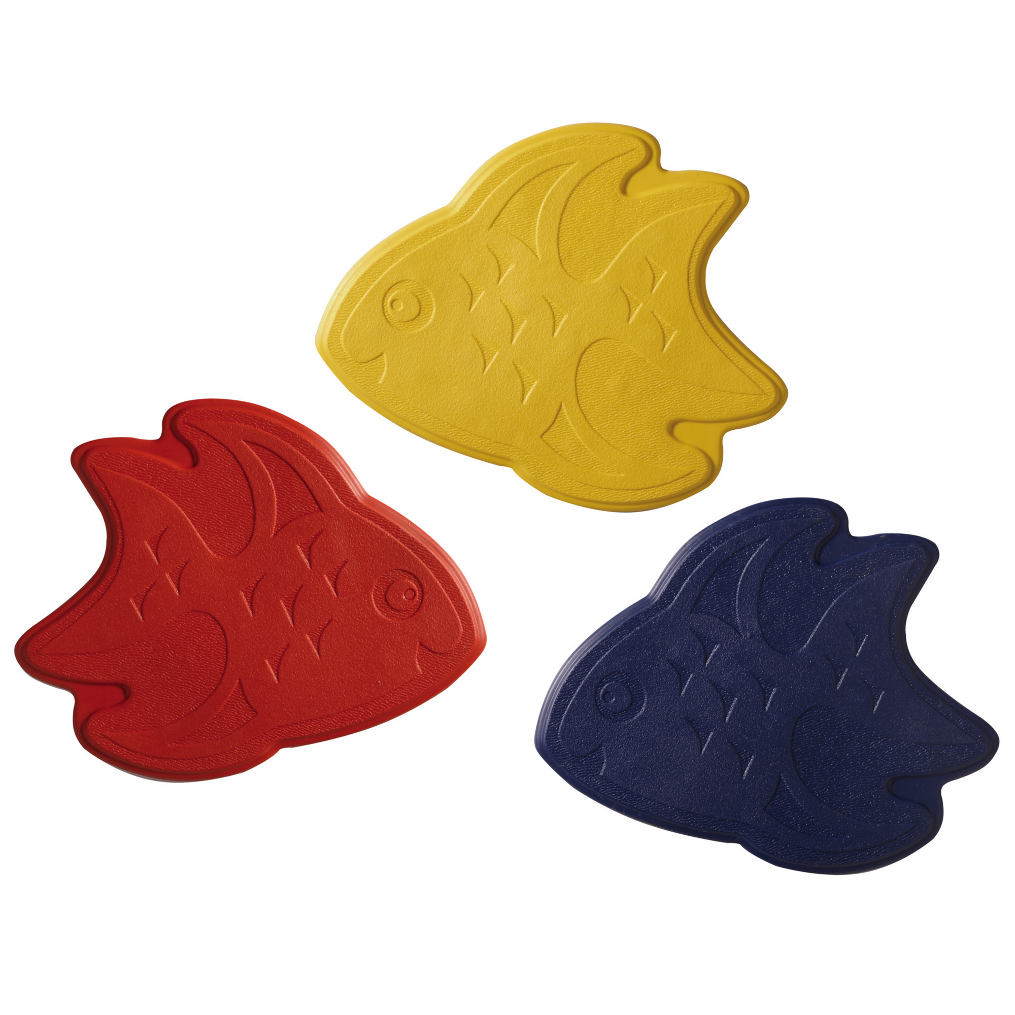 toom Mini-Duscheinlage 'Fische' XXS gelb/rot/ultramarin 13 x 11 cm 6 Stück