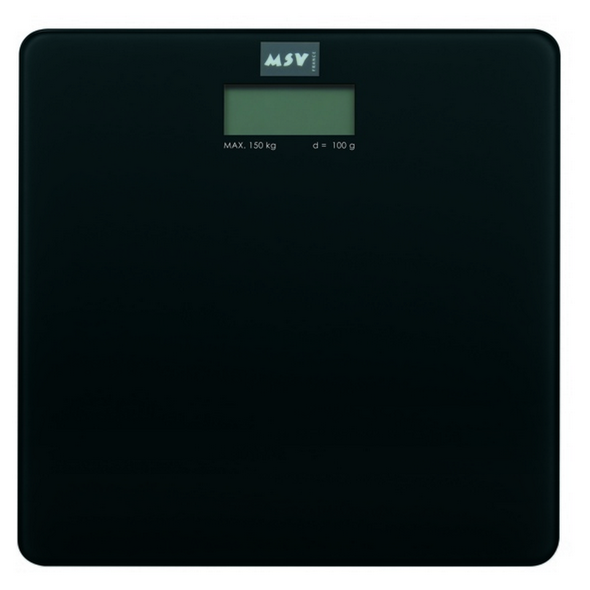 Personenwaage schwarz, Glas 30 x 30 cm