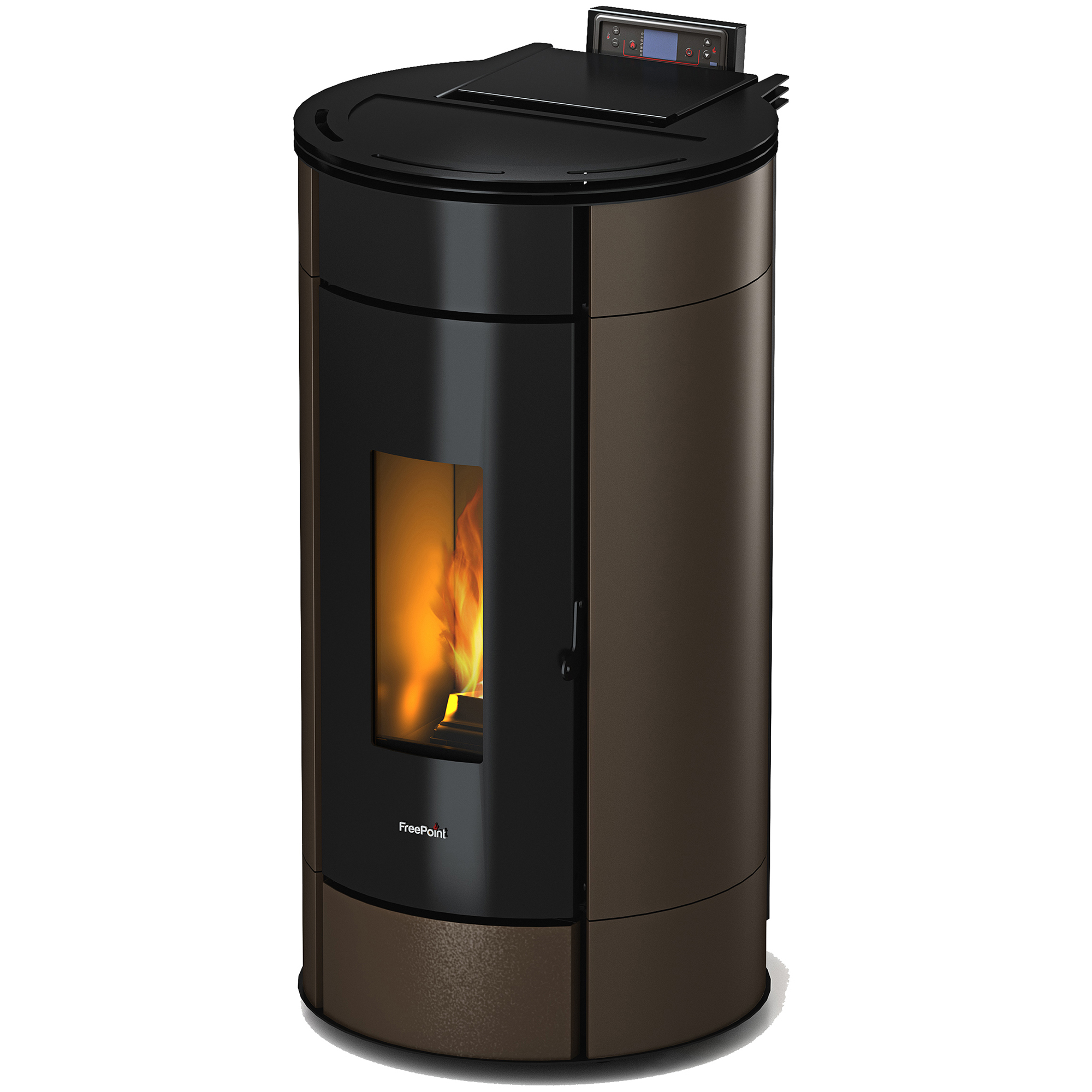 Freepoint Pelletofen 'Globe' Stahl schwarz/braun 10,5 kW