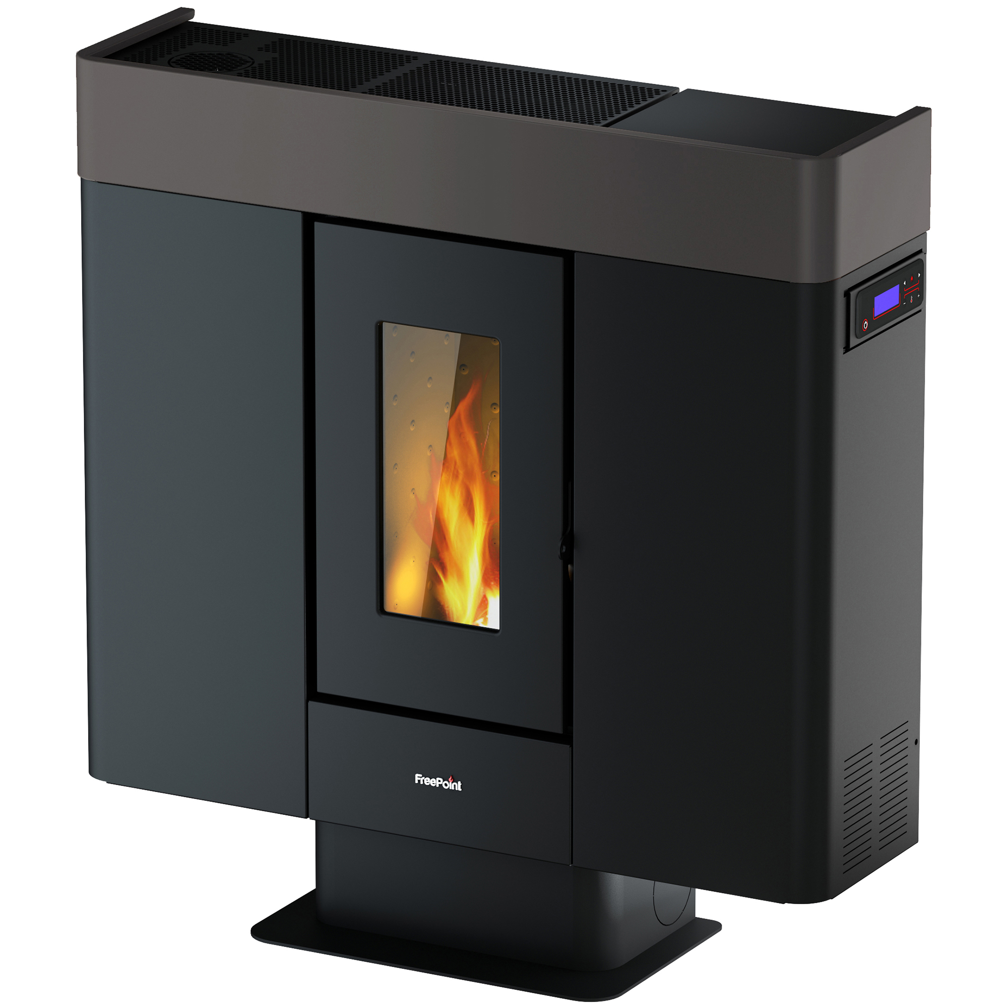 Freepoint Pelletofen 'Moon' Stahl schwarz 10 kW