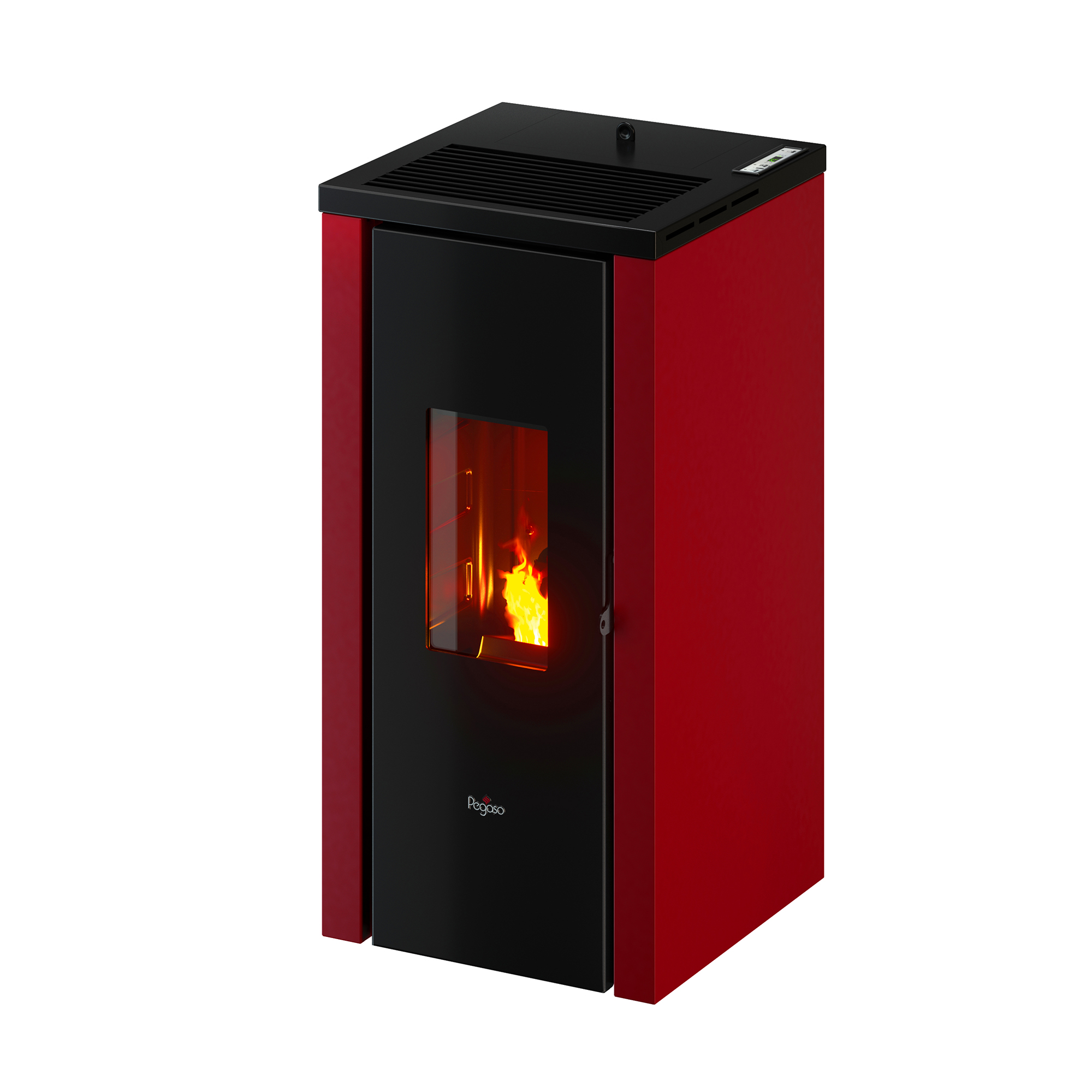 Pegaso Pelletofen 'Vera' Stahl schwarz/rot 7 kW