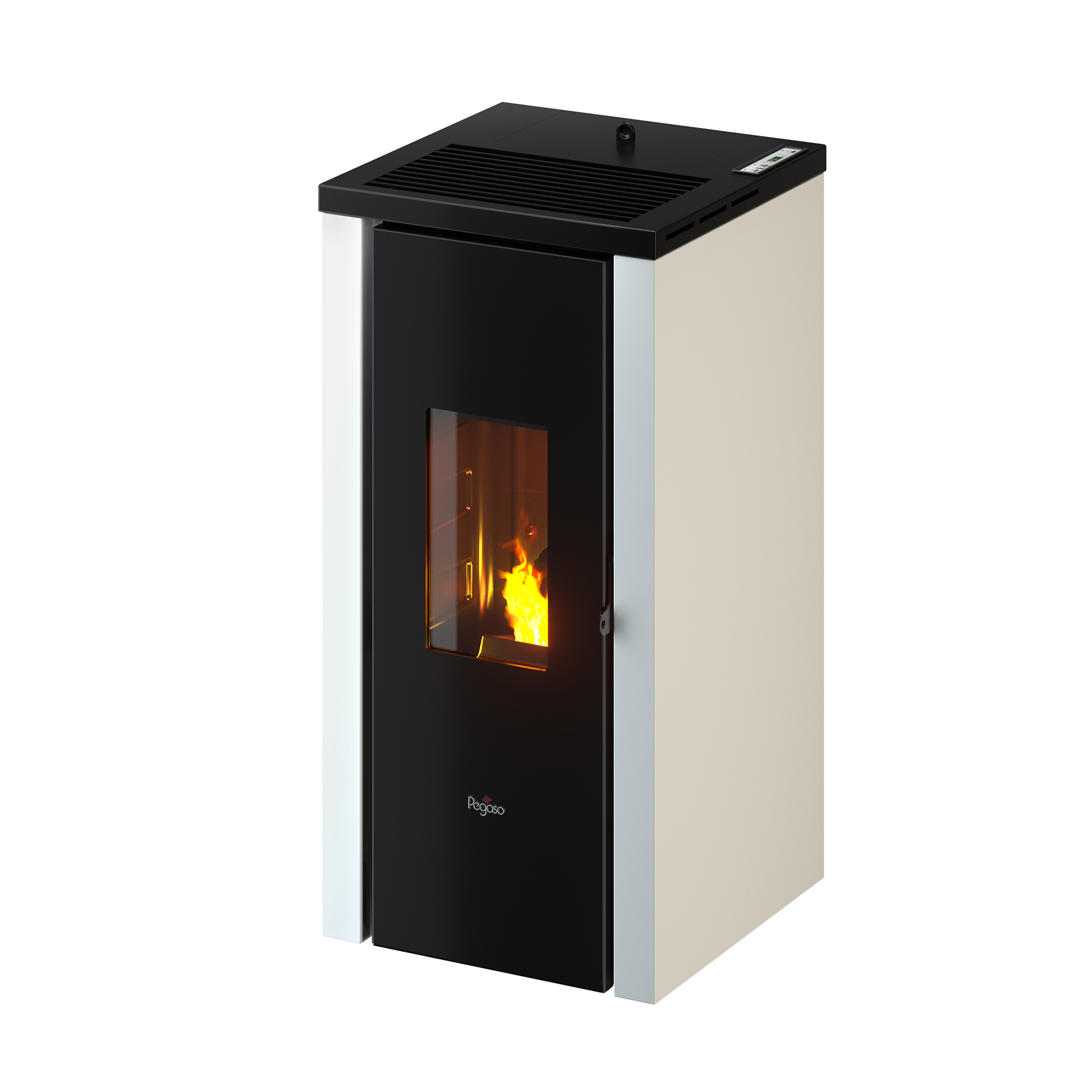 Pegaso Pelletofen 'Vera' Stahl schwarz/weiß 7 kW