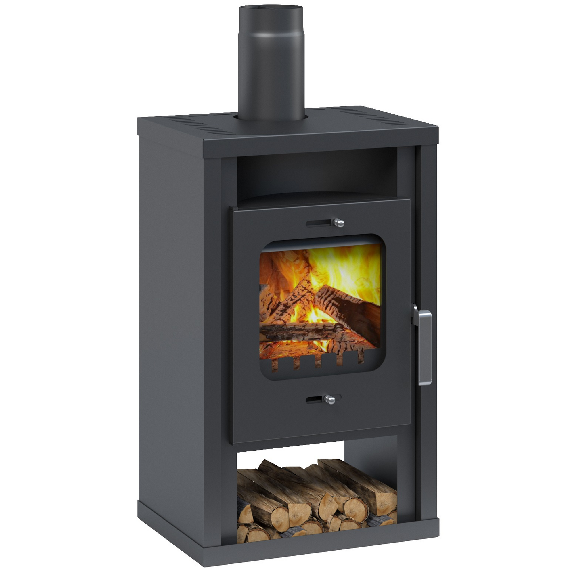 Accente International Kaminofen 'Lulea Stahl' anthrazit 6 kW
