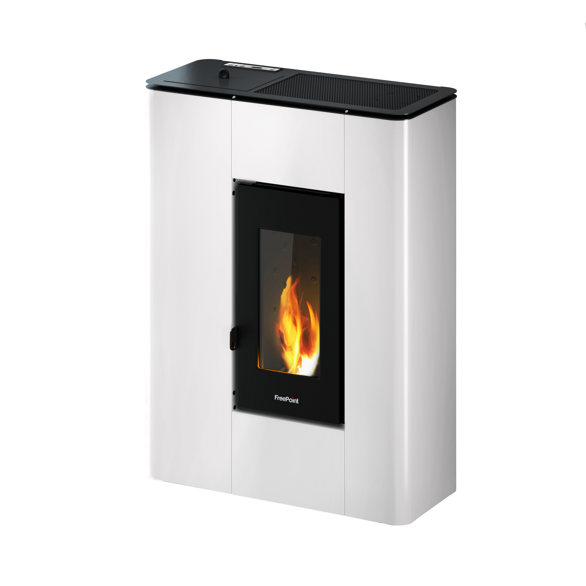 Freepoint Pelletofen 'Atrium 5' Stahl weiß 2,5 - 5,2 kW