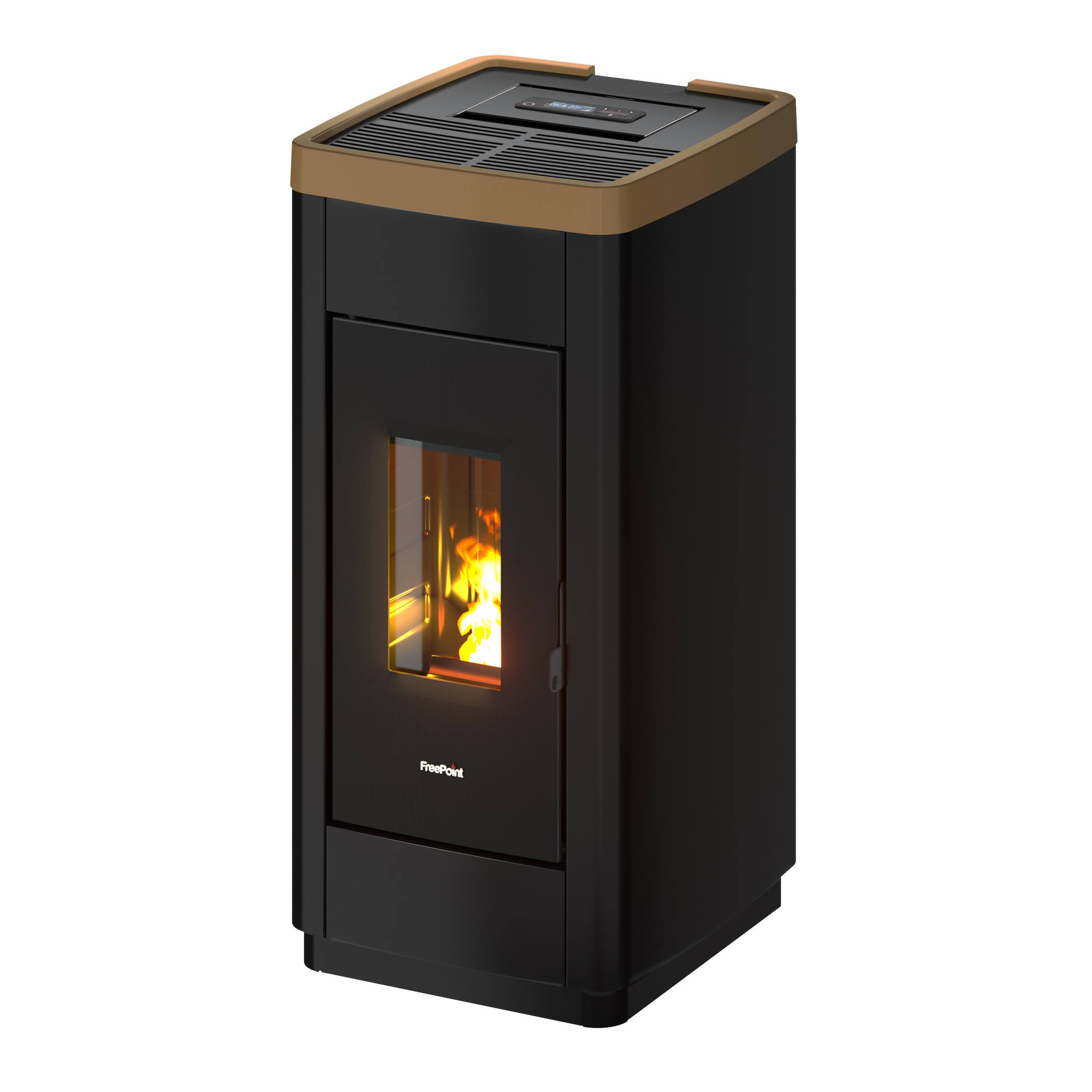 Freepoint Pelletofen 'Life 9' Stahl dark gold 2,5 - 8,5 kW