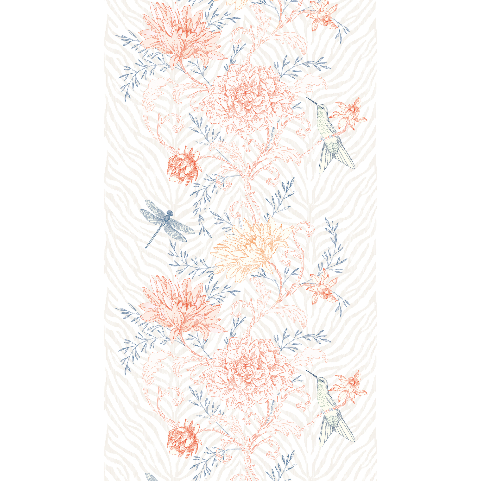 A.S. Création Vliestapete 'The Wall II' Blüten Tiere orange 3-teilig 1,59 x 2,80 m