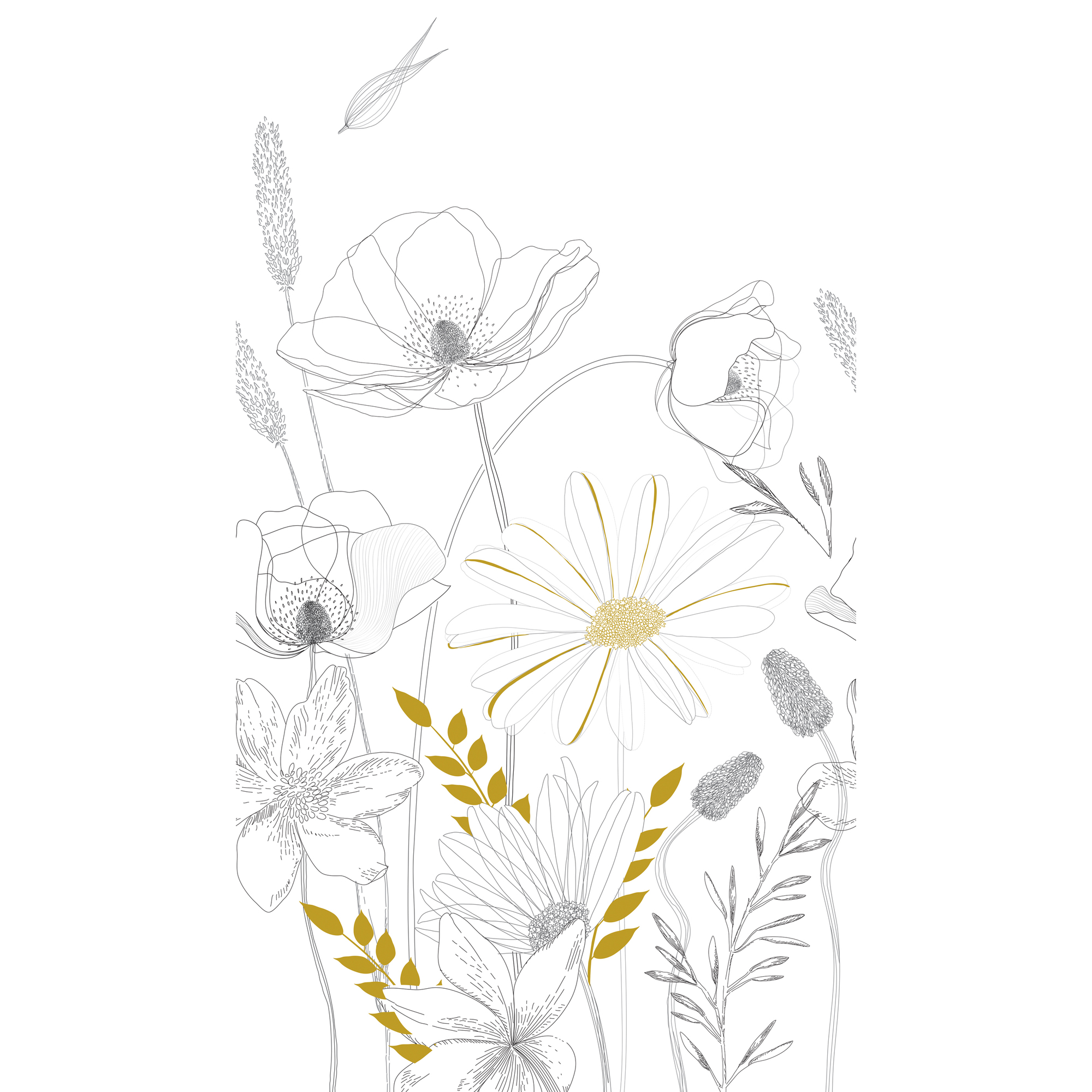 A.S. Création Vliestapete 'The Wall II' feine Blüten weiß 3-teilig 1,59 x 2,80 m