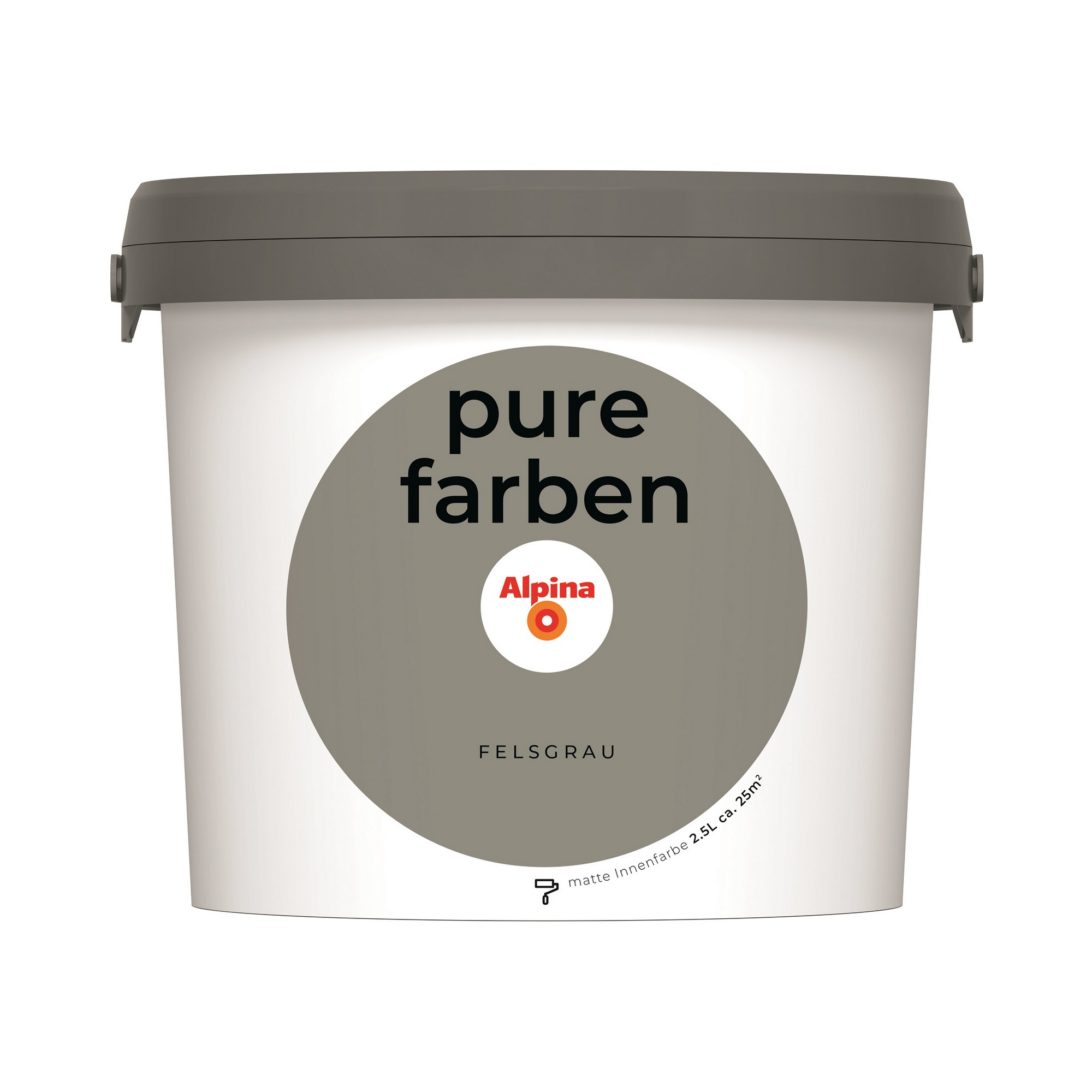 Alpina Wandfarbe 'pure farben' felsgrau matt 2,5 l