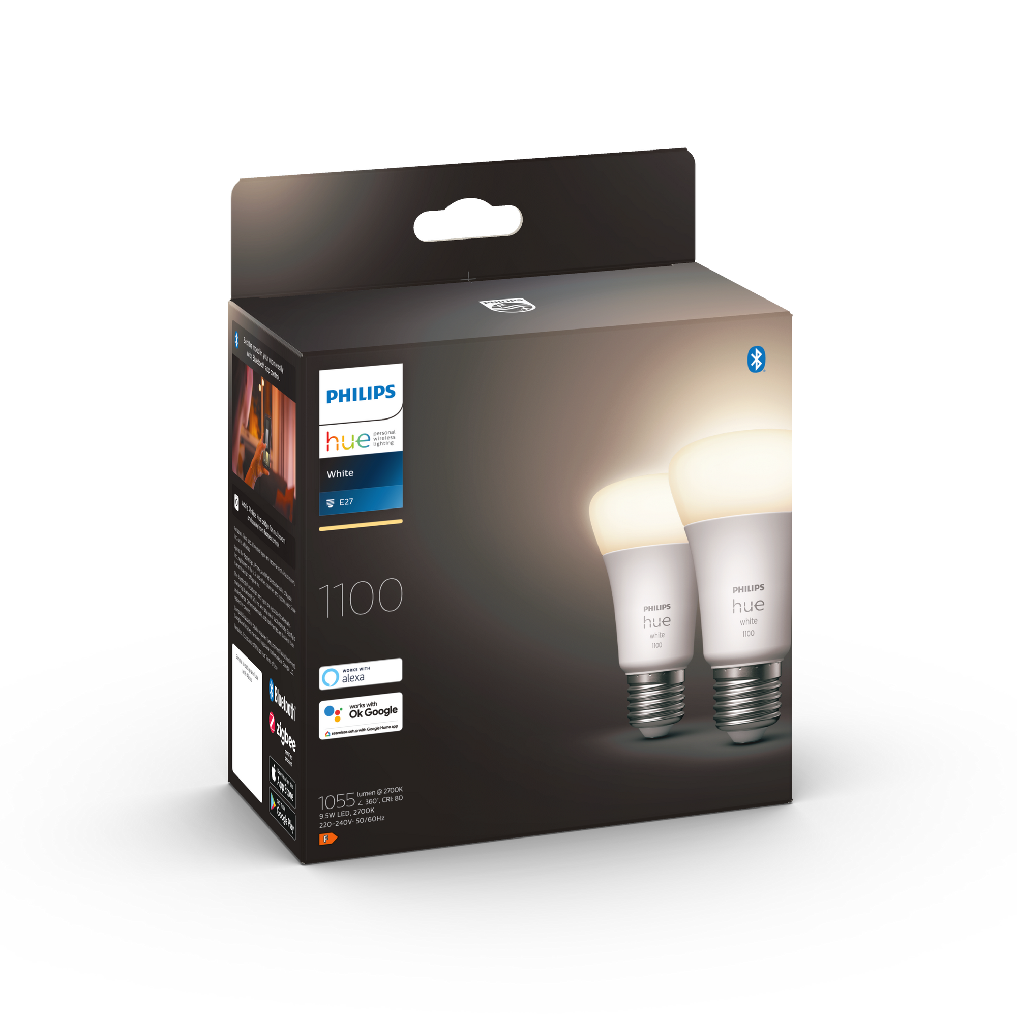 Philips LED-Lampe 'Hue White' E27 9,5 W, 2er-Pack