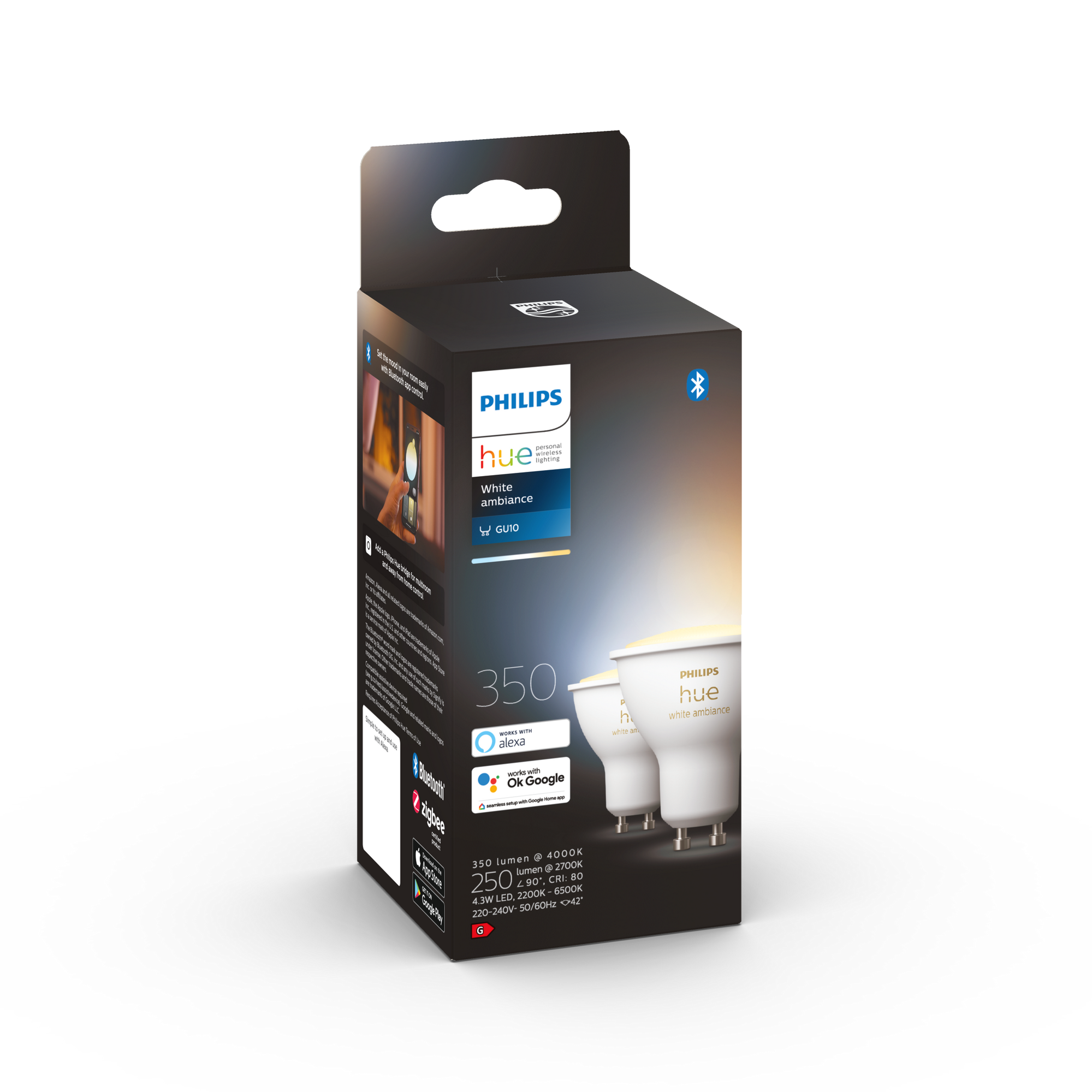 Philips LED-Lampe 'Hue White Ambiance' GU10 4,3 W, 2er-Pack