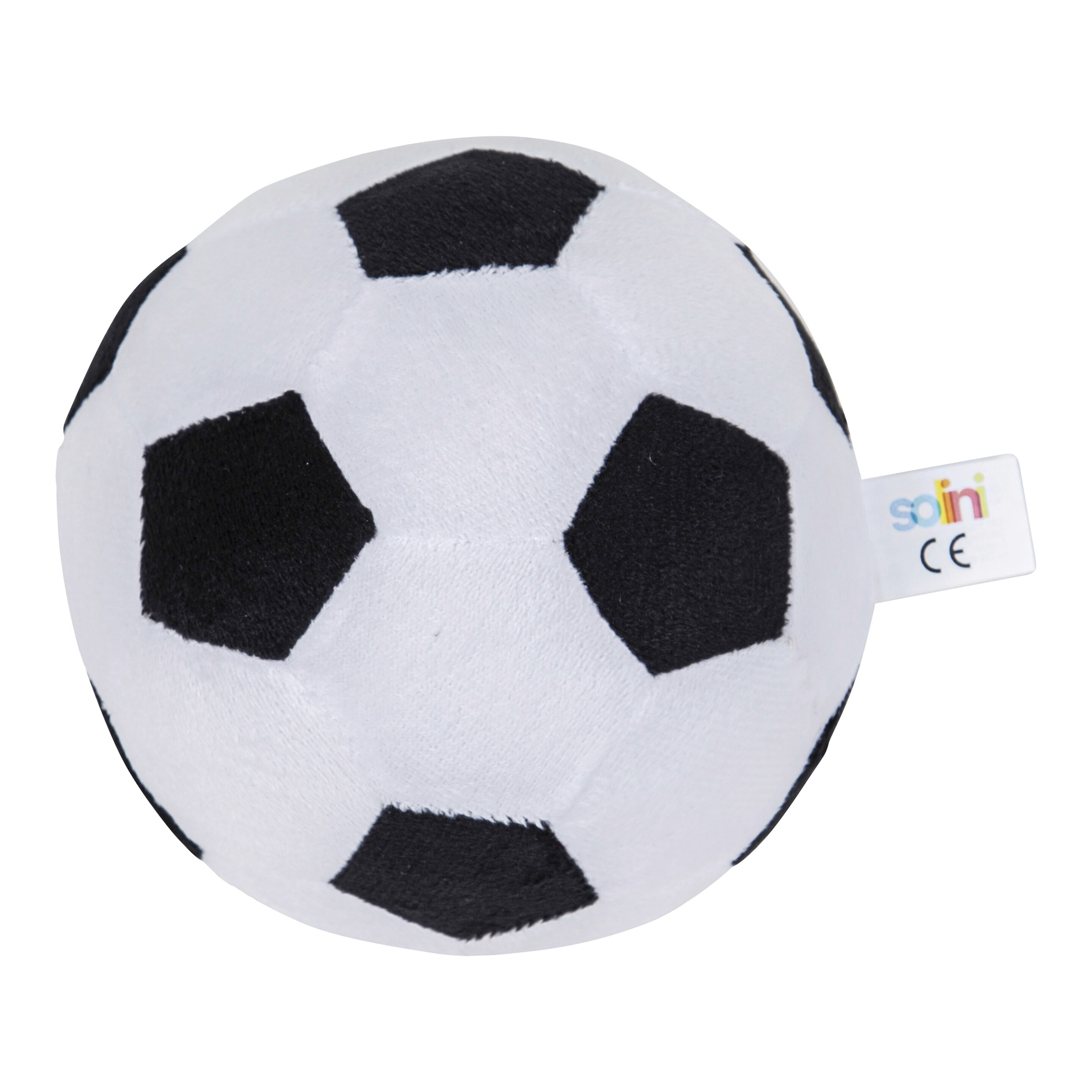 Solini Stoffball Fußball mit Rassel