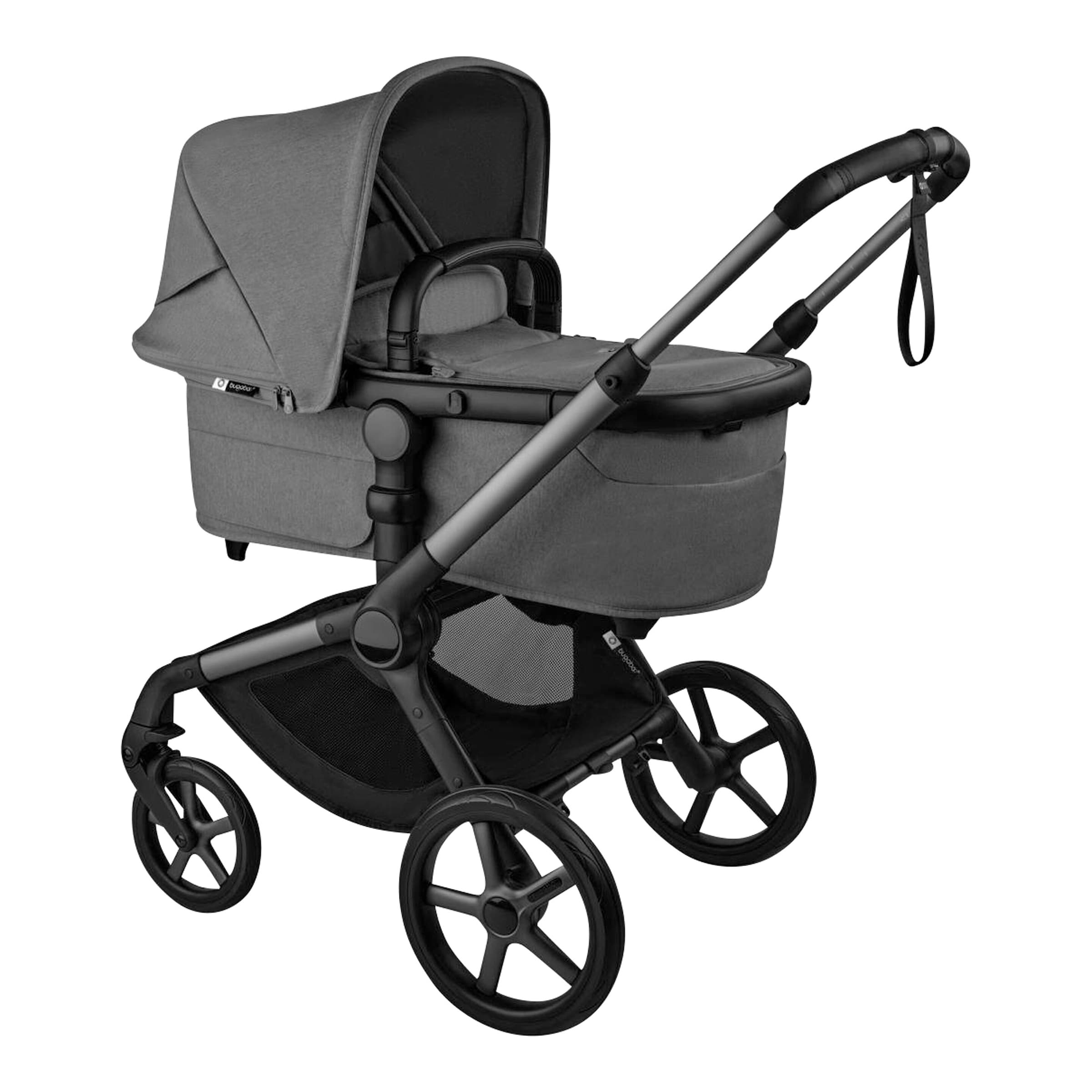 Bugaboo Fox 5 Renew Kombikinderwagen Trio-Set inkl. Wickelrucksack, Fußsack und Höhenadapter grau