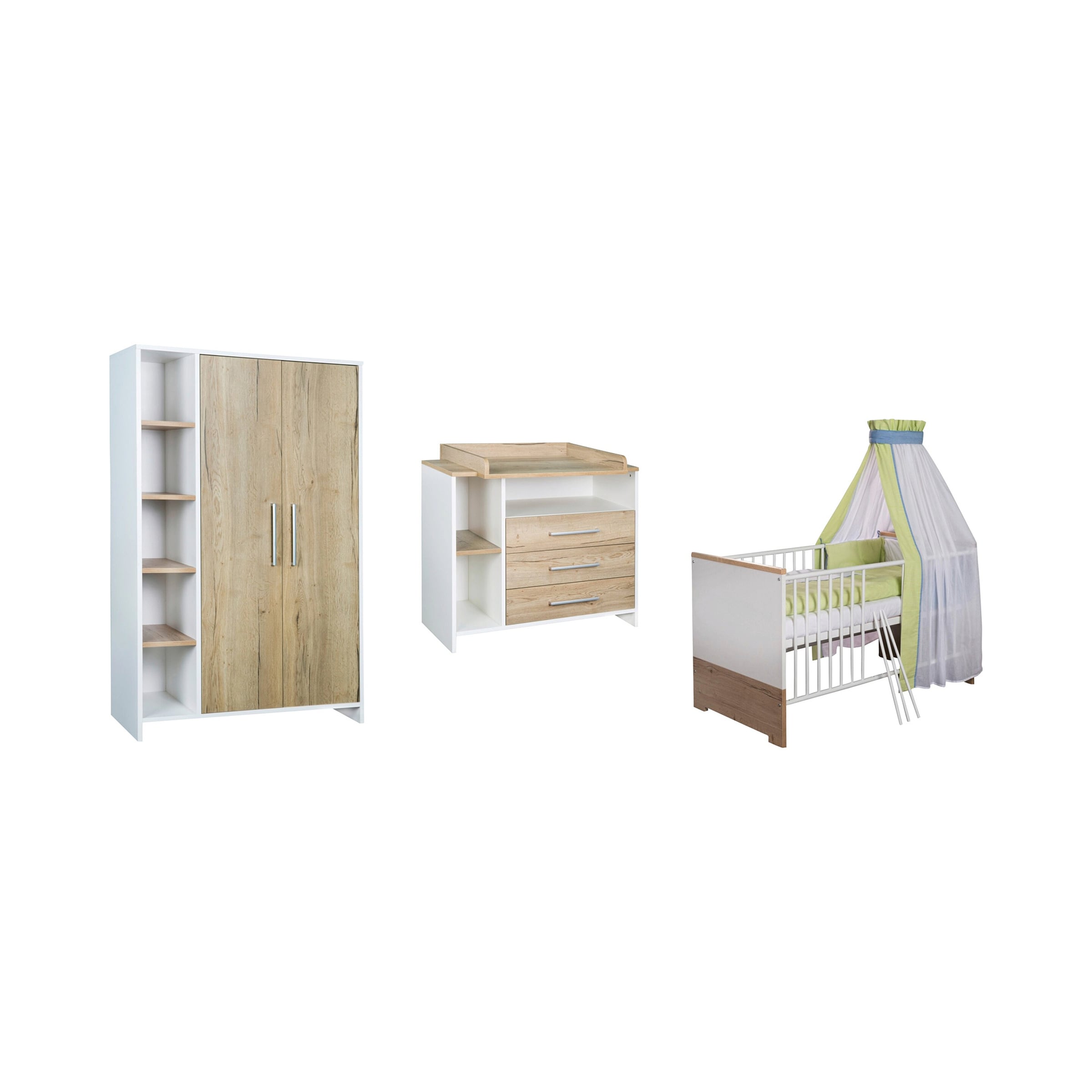 Schardt 3-tlg. Babyzimmer Eco Plus mit 2-türigem Kleiderschrank