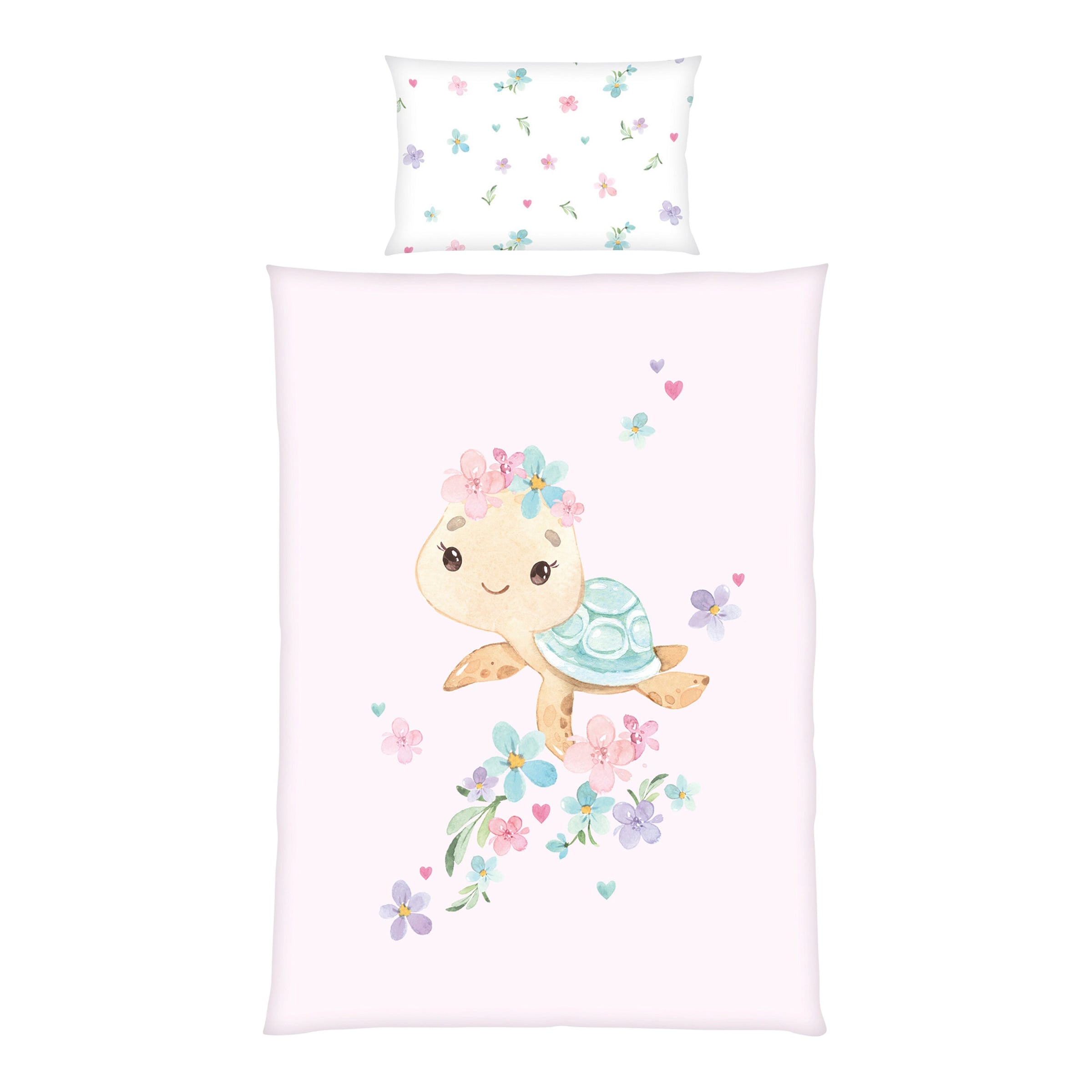 Baby Best Renforcé Wende-Bettwäsche Little turtle 40x60 / 100/135 cm